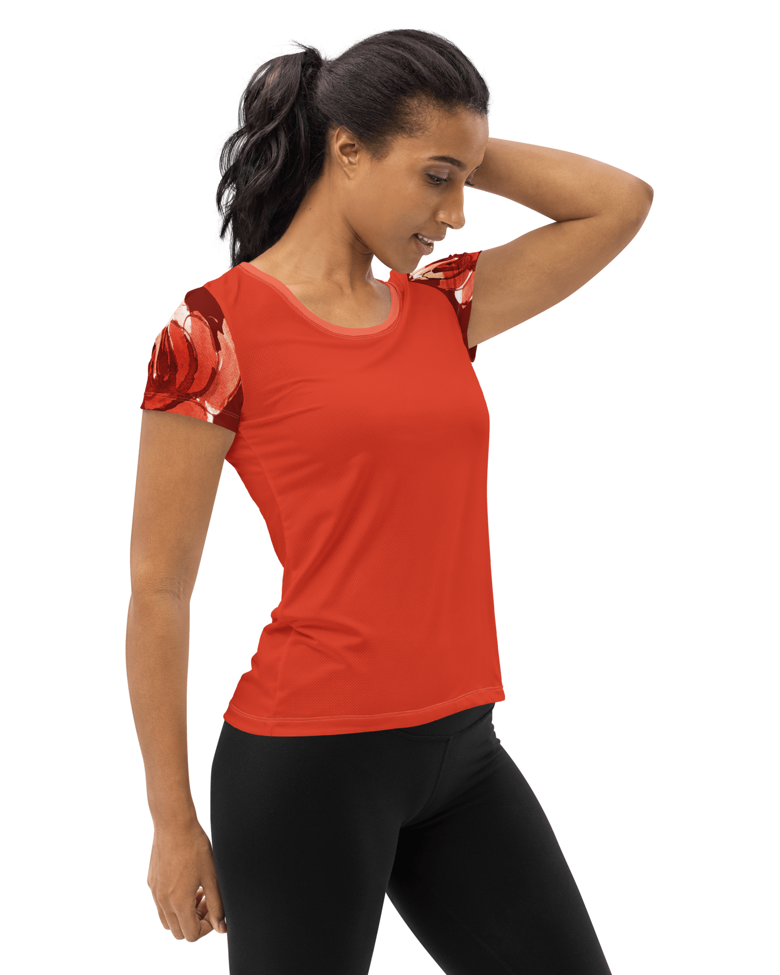 Jolly & Goode women's athletic shirts Watercolour English Rose Women's Athletic Shirt Cheeky British Style