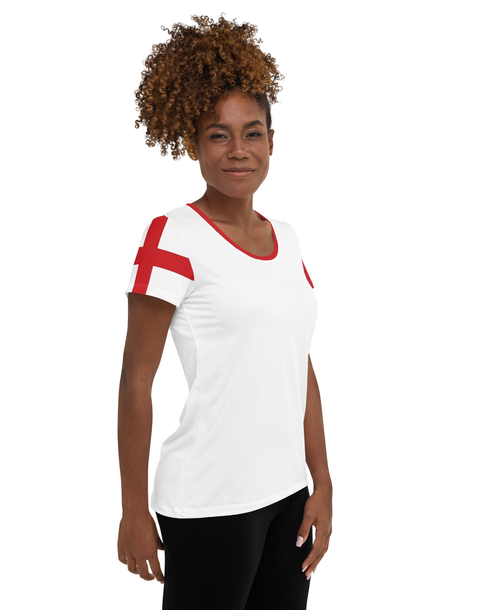 Jolly & Goode women's athletic shirts XS Flag of England Women's Workout Shirt Cheeky British Style