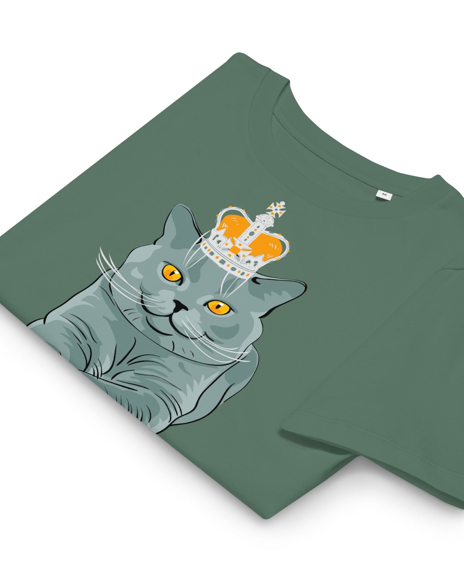 Jolly & Goode Women's Shirts Crowned British Blue Shorthair Cat T-Shirt | Women’s Organic Cotton Tee Cheeky British Style
