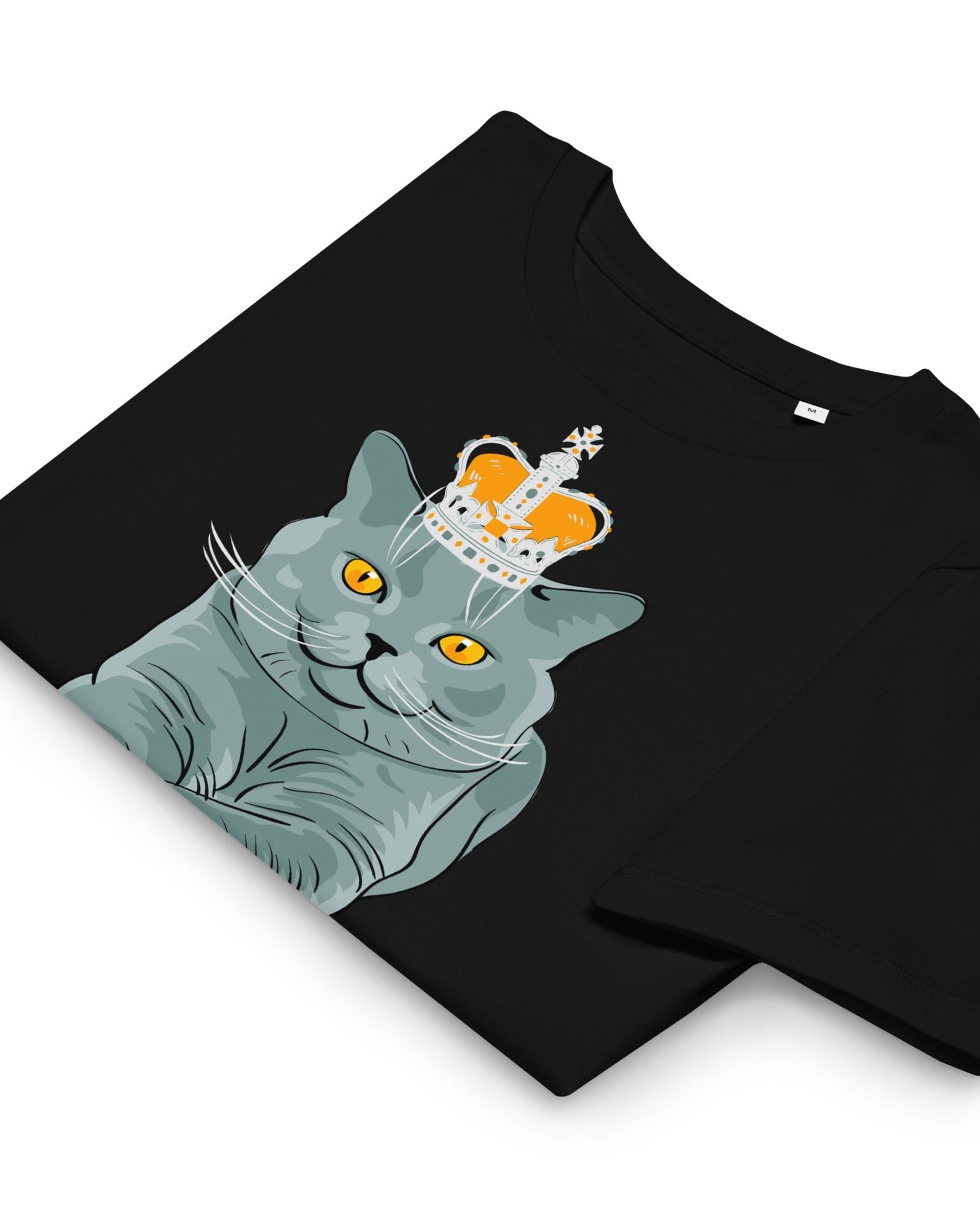 Jolly & Goode Women's Shirts Crowned British Blue Shorthair Cat T-Shirt | Women’s Organic Cotton Tee Cheeky British Style
