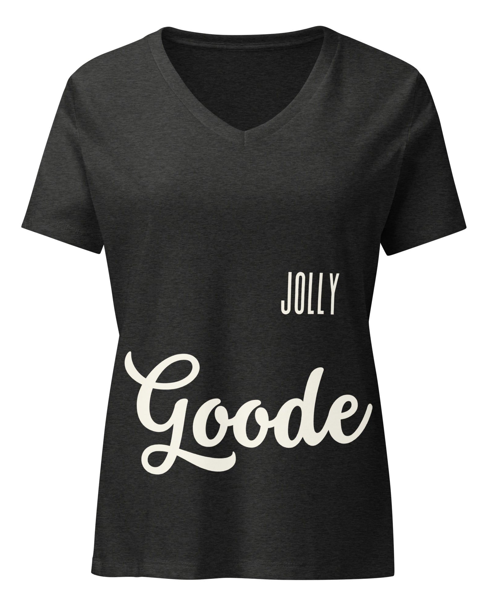 Jolly & Goode Women's Shirts Dark Grey Heather / S Jolly Goode Women’s Relaxed V-neck T-shirt Cheeky British Style