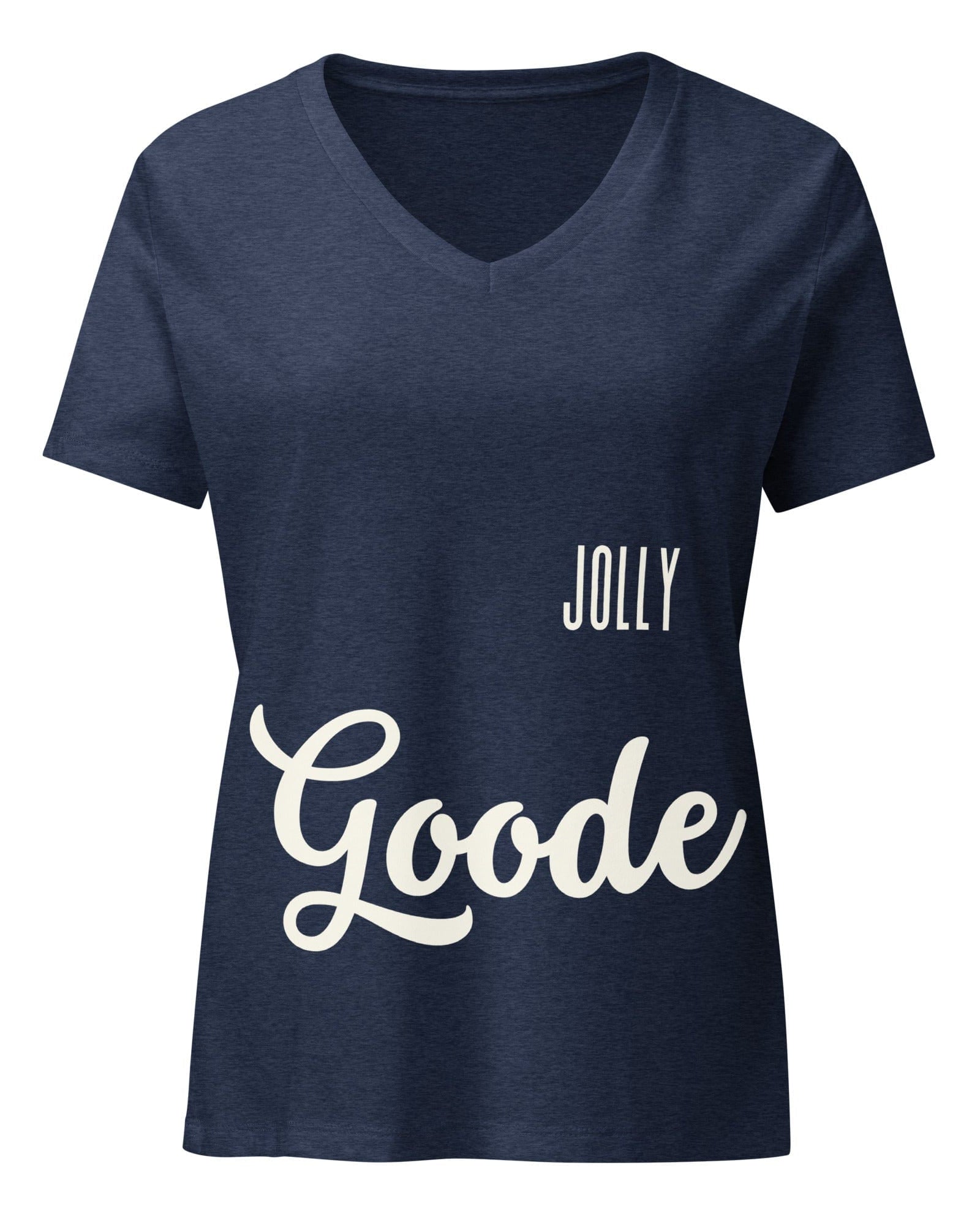 Jolly & Goode Women's Shirts Heather Navy / S Jolly Goode Women’s Relaxed V-neck T-shirt Cheeky British Style