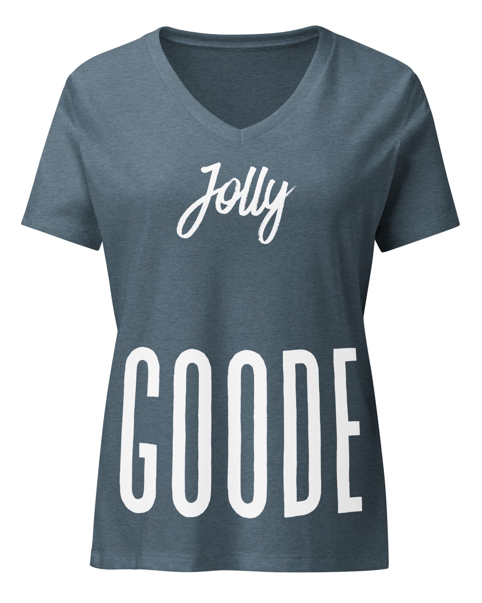 Jolly & Goode Women's Shirts Heather Slate / S Jolly Goode Women’s Relaxed V-neck T-shirt Cheeky British Style