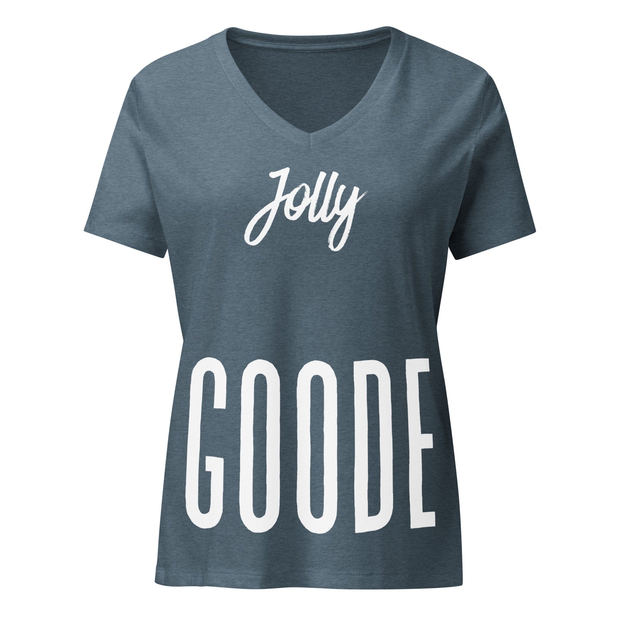Jolly & Goode Women's Shirts Heather Slate / S Jolly Goode Women’s Relaxed V-neck T-shirt Cheeky British Style