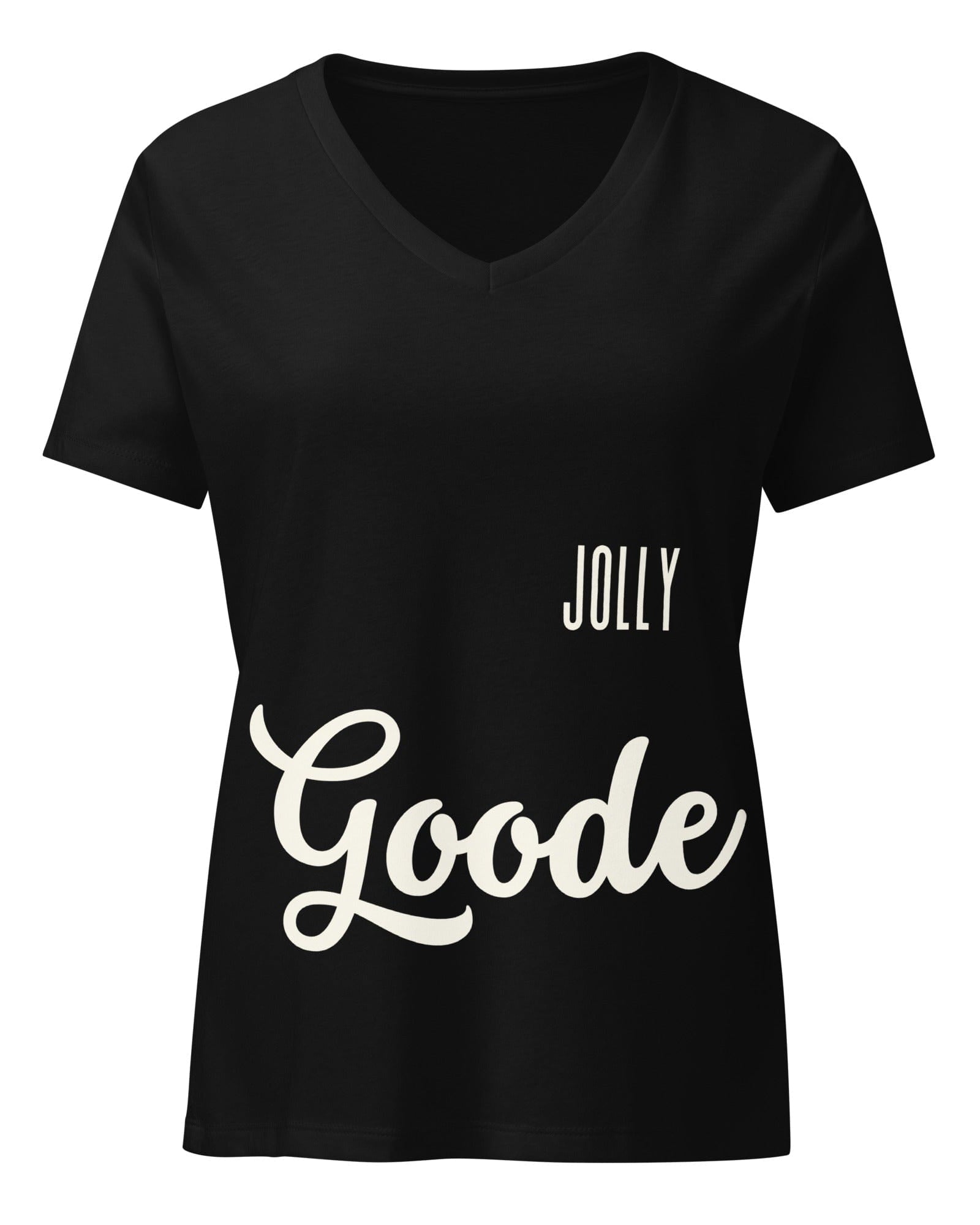 Jolly & Goode Women's Shirts Solid Black Blend / S Jolly Goode Women’s Relaxed V-neck T-shirt Cheeky British Style