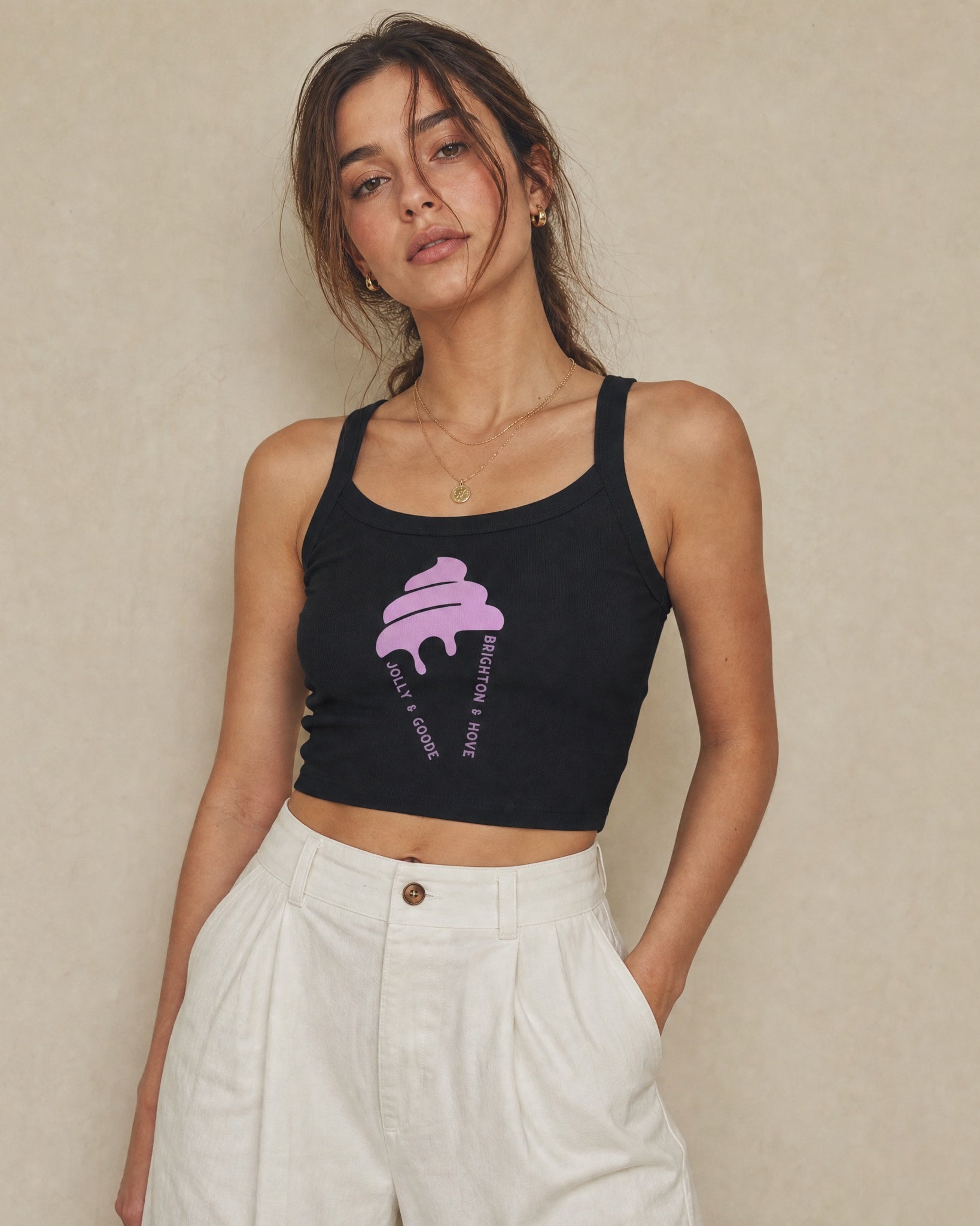 Jolly & Goode Women's Vests Brighton & Hove Ice Cream Women’s Micro-Rib Vest Cheeky British Style
