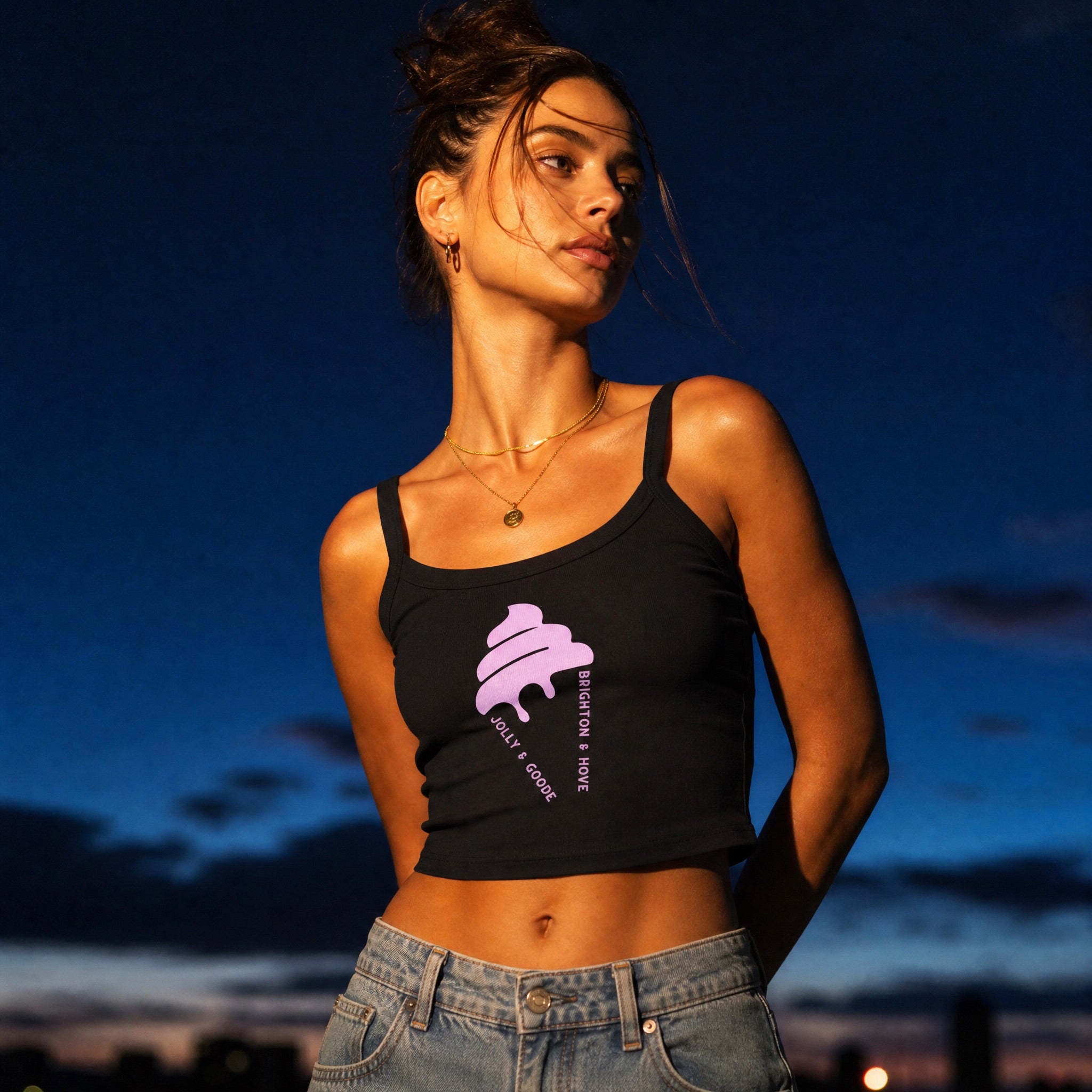 Jolly & Goode Women's Vests Brighton & Hove Ice Cream Women’s Micro-Rib Vest Cheeky British Style