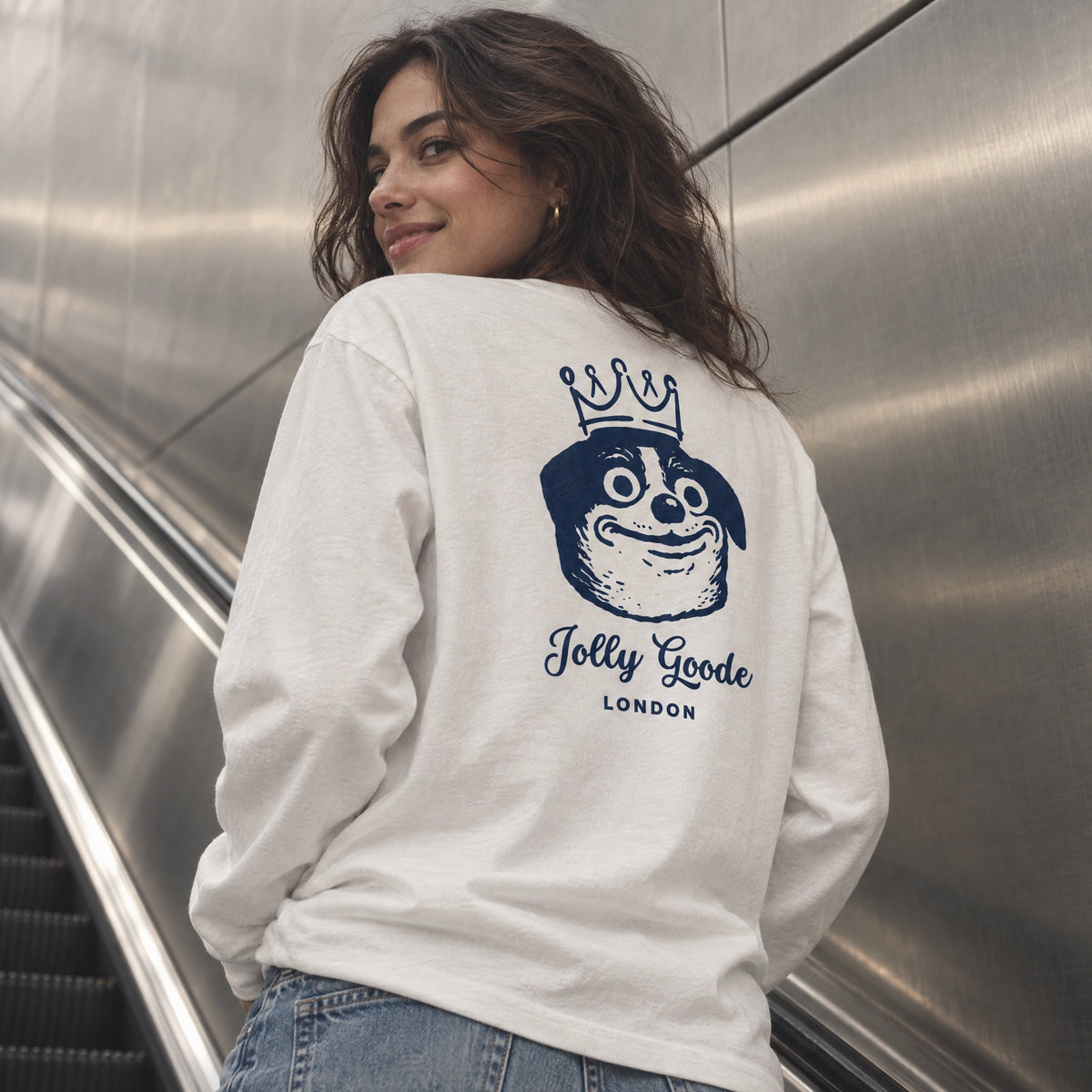 Jolly & Goode XS Jolly Goode London Crowned Dog Long Sleeve Shirt Cheeky British Style