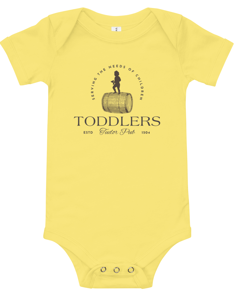 Jolly & Goode Yellow / 3-6m Toddlers Tudor Pub Onesie Cheeky British Style