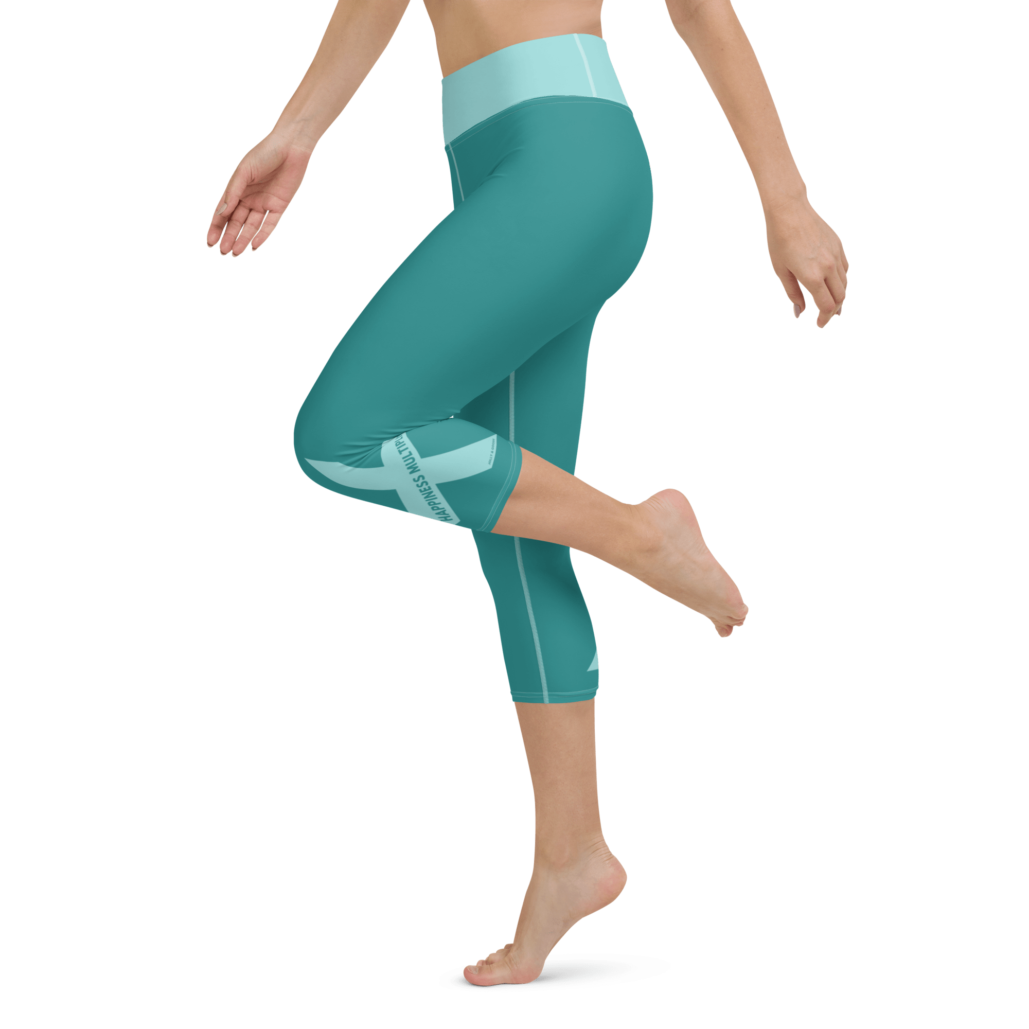 Jolly & Goode Yoga Leggings Happiness Multiplier Yoga Capri Leggings Cool Cheeky British Style