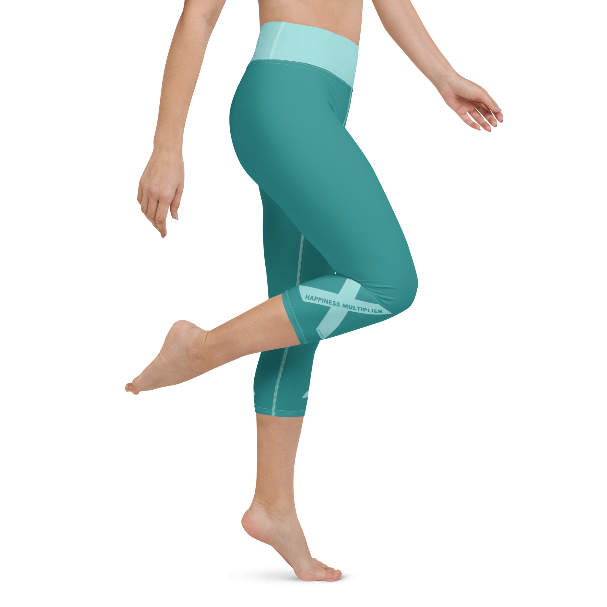 Jolly & Goode Yoga Leggings Happiness Multiplier Yoga Capri Leggings Cool Cheeky British Style