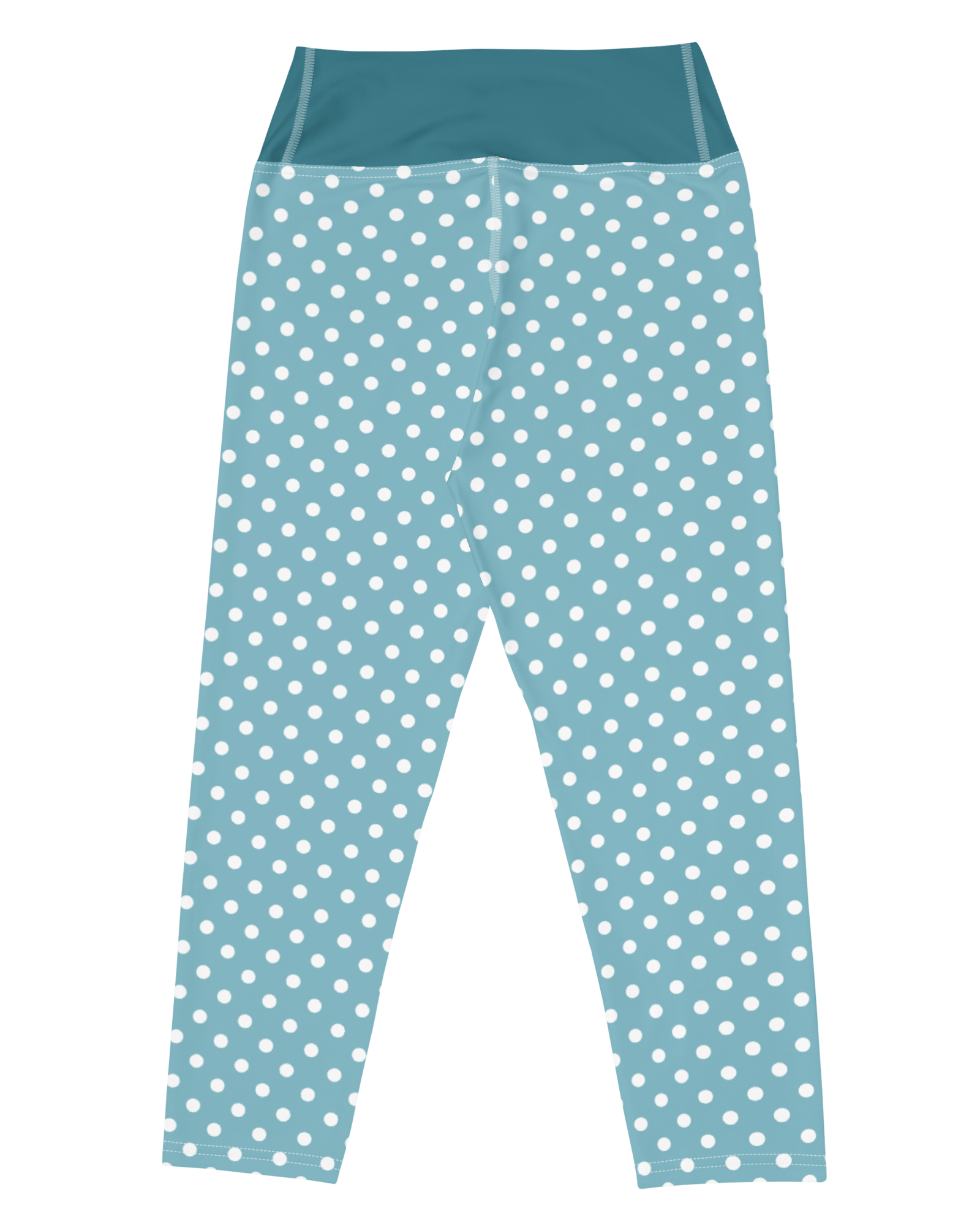 Jolly & Goode Yoga Leggings Light Blue Polkadot Yoga Leggings | Capri Cheeky British Style