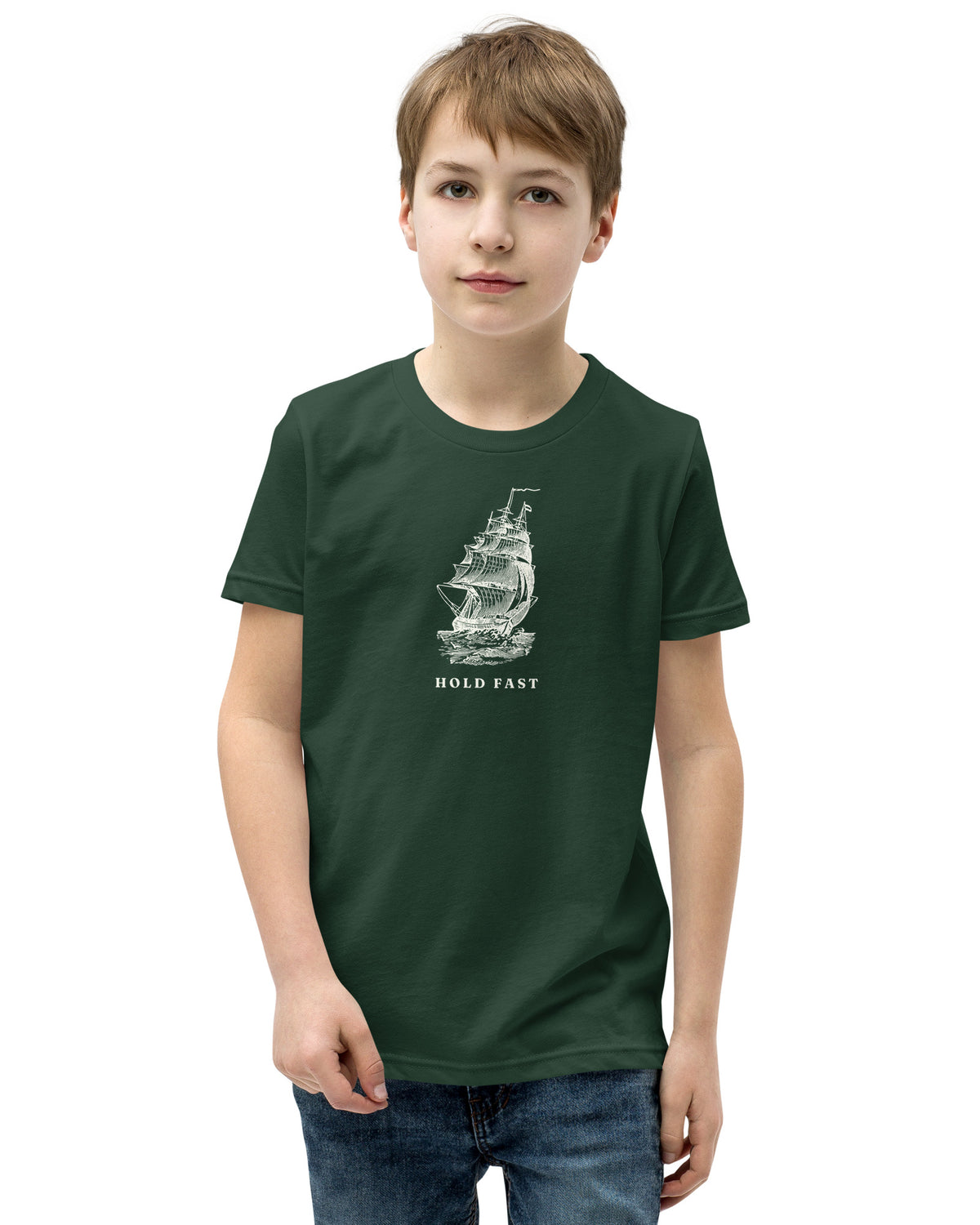 Jolly & Goode Youth T-shirts Forest / S Hold Fast Nautical Youth Tee Cheeky British Style