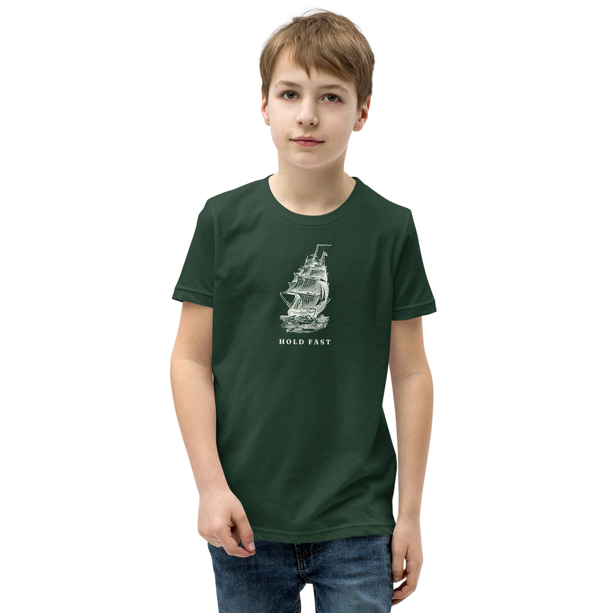 Jolly & Goode Youth T-shirts Forest / S Hold Fast Nautical Youth Tee Cheeky British Style
