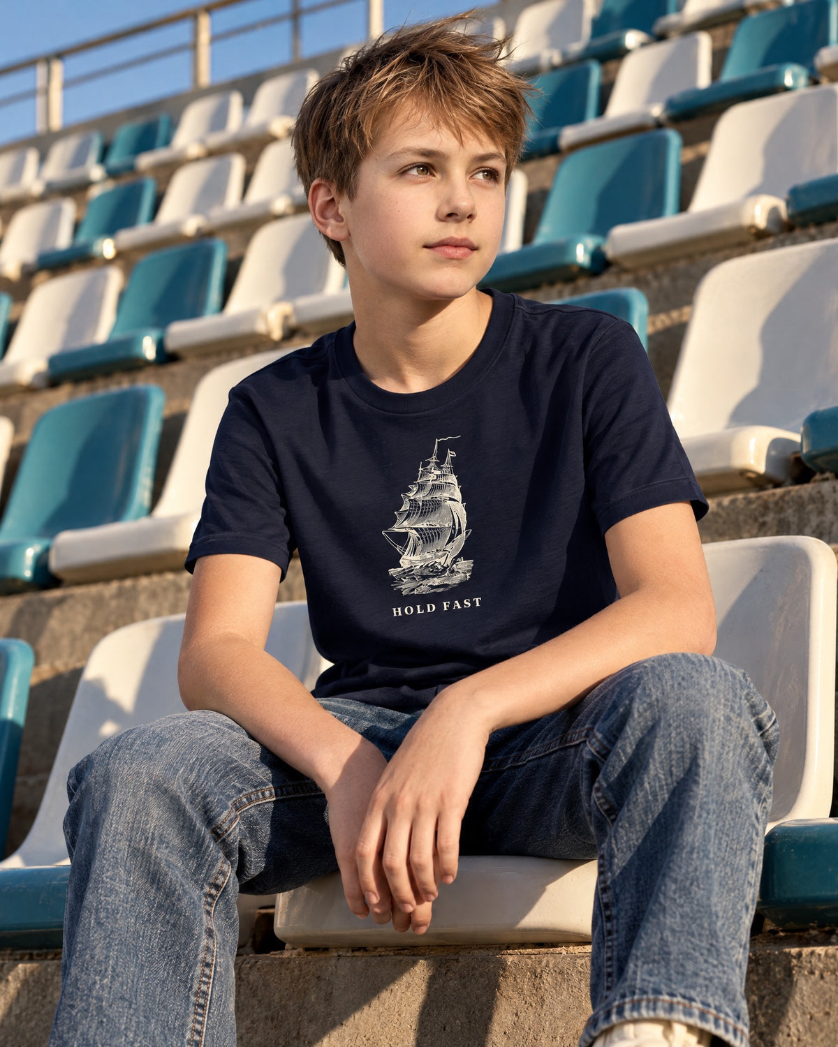 Jolly & Goode Youth T-shirts Hold Fast Nautical Youth Tee Cheeky British Style