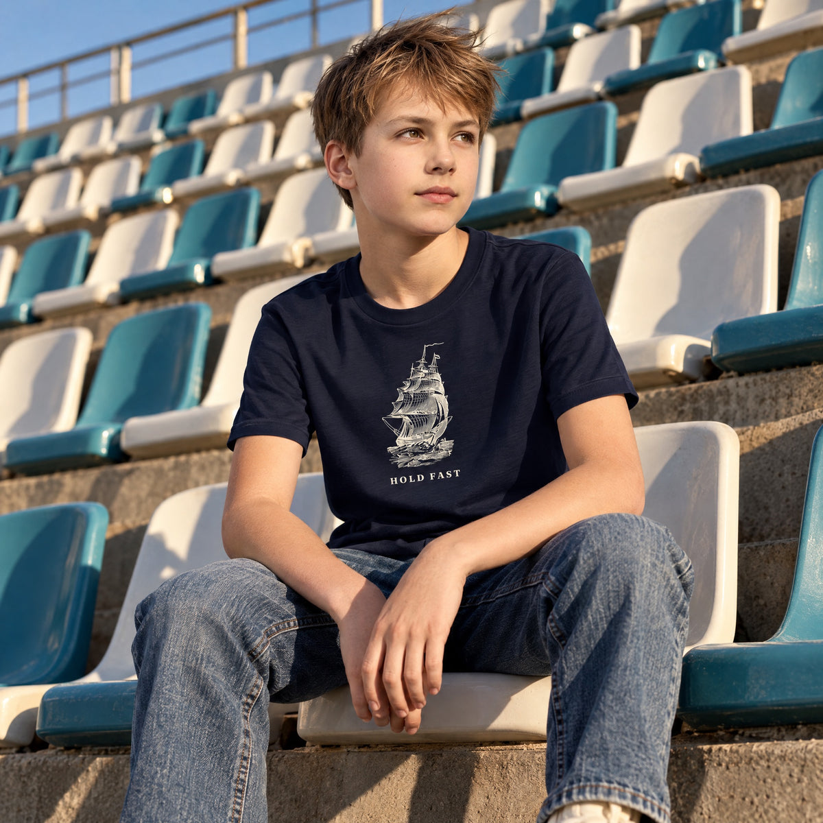 Jolly & Goode Youth T-shirts Hold Fast Nautical Youth Tee Cheeky British Style
