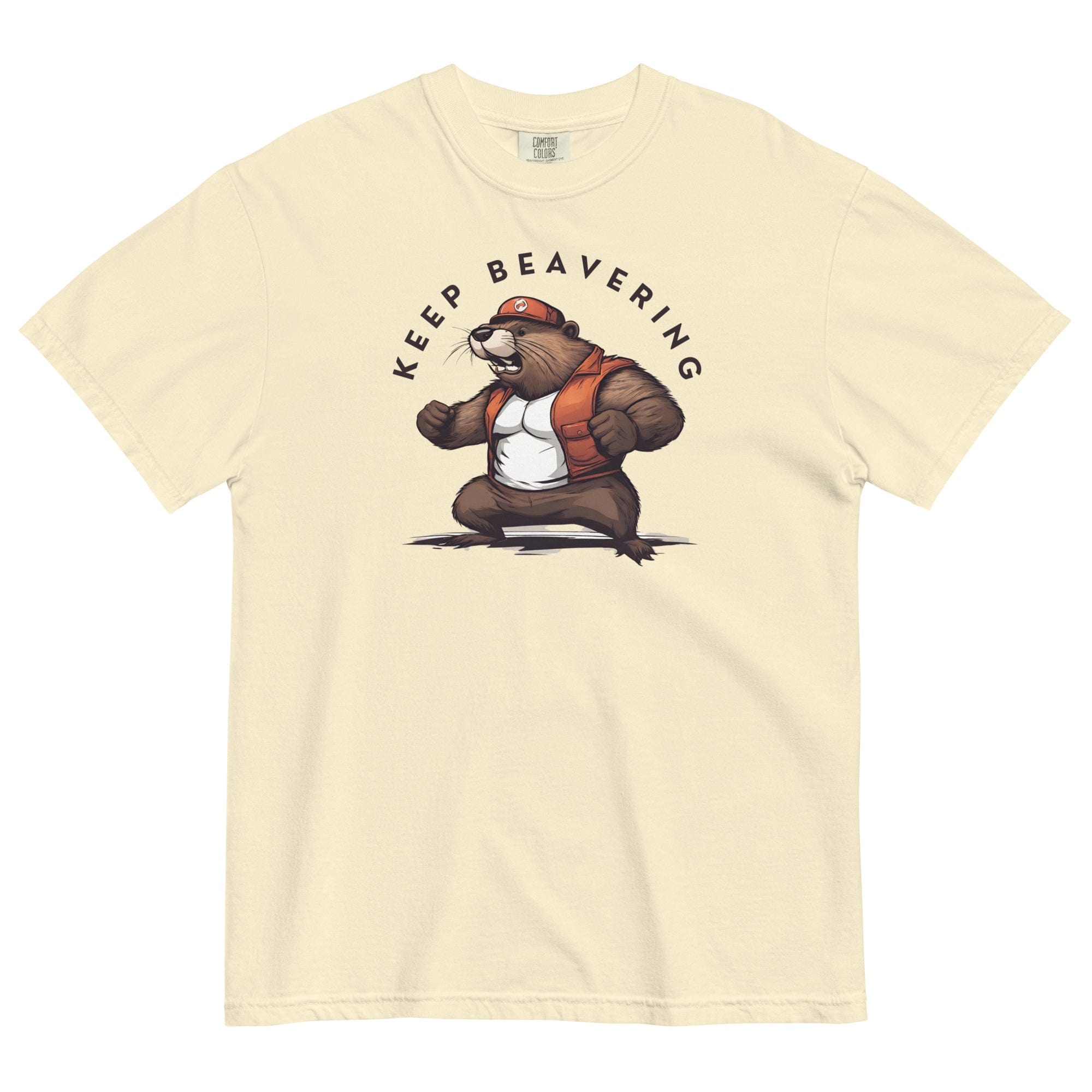 Keep Beavering T-shirt | Garment-dyed Heavyweight Cotton Ivory / S Shirts & Tops Jolly & Goode