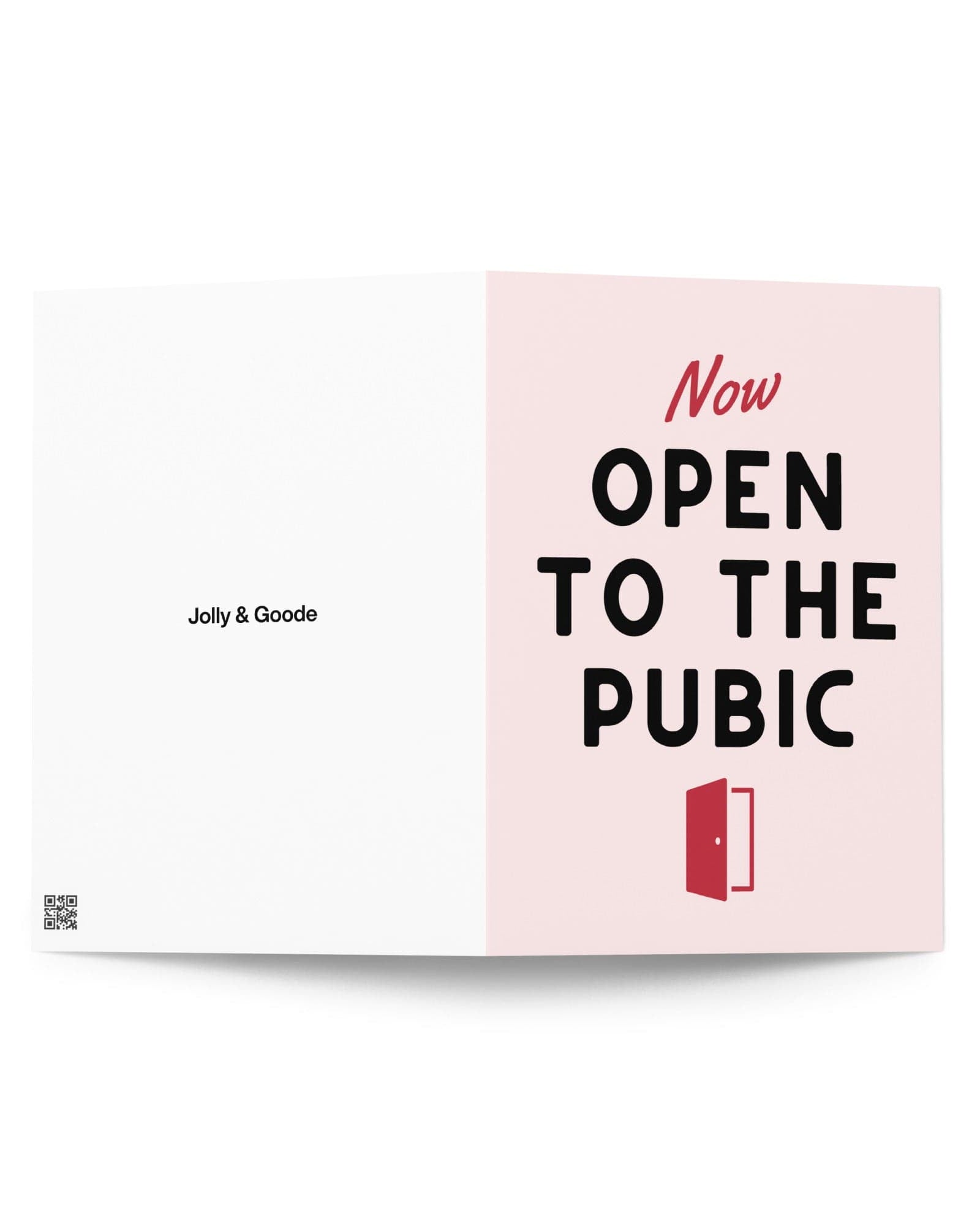 Now Open to The Pubic Greeting Card.