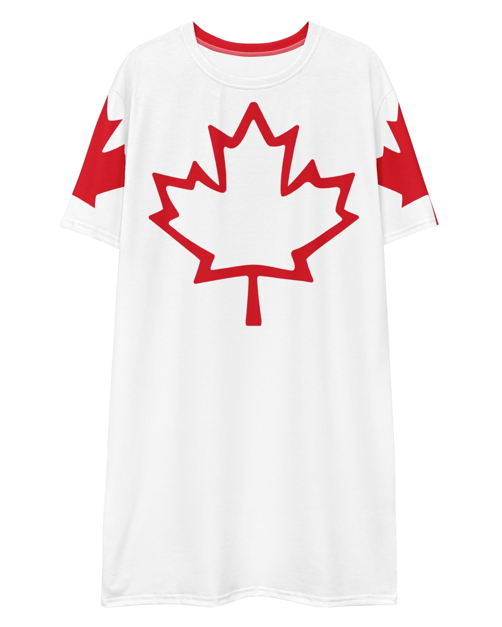 Oh Canada T-shirt Dress | Canadian Flag Dress | Canadian Flag Sleeves.