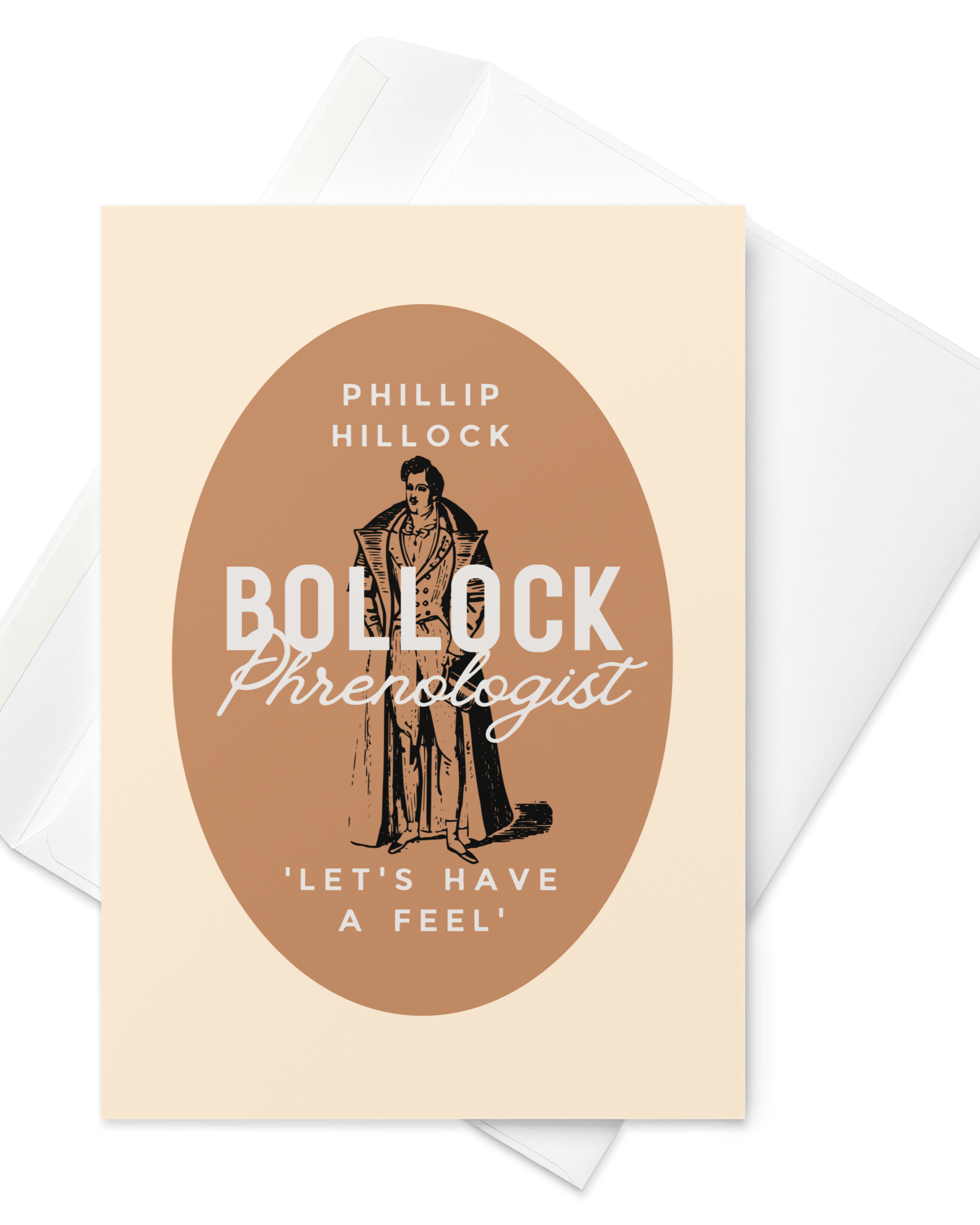 Phillip Hillock Bollock Phrenologist Greeting Card 5.83″×8.27″ Jolly & Goode