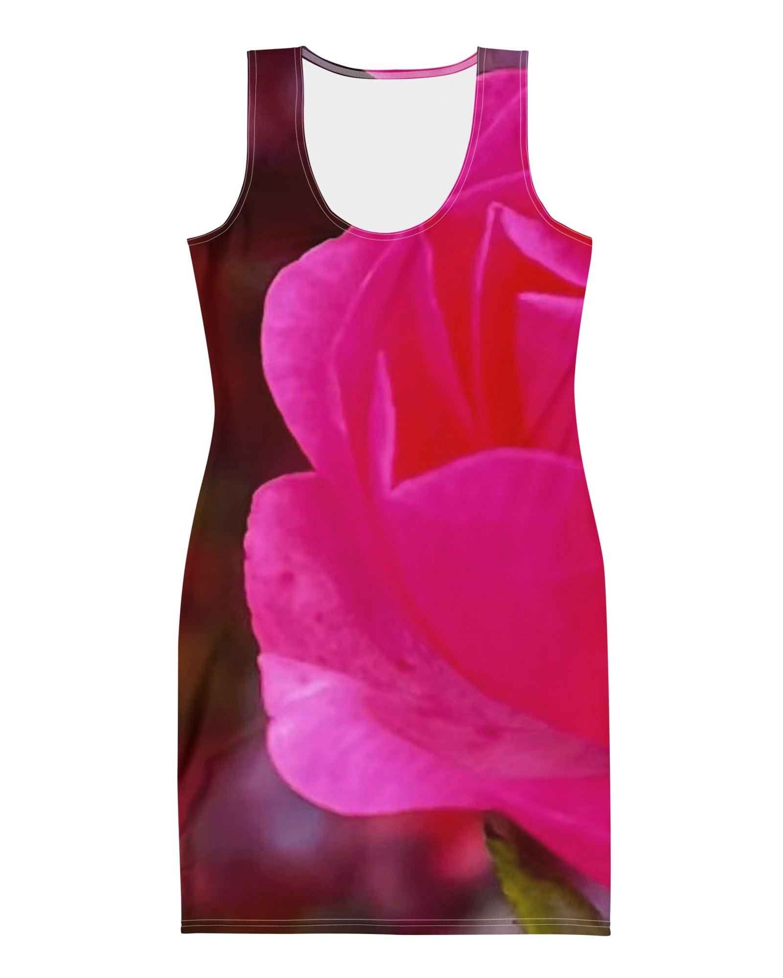 Pink & Red Rose Bodycon Dress | Body Contour Dress.
