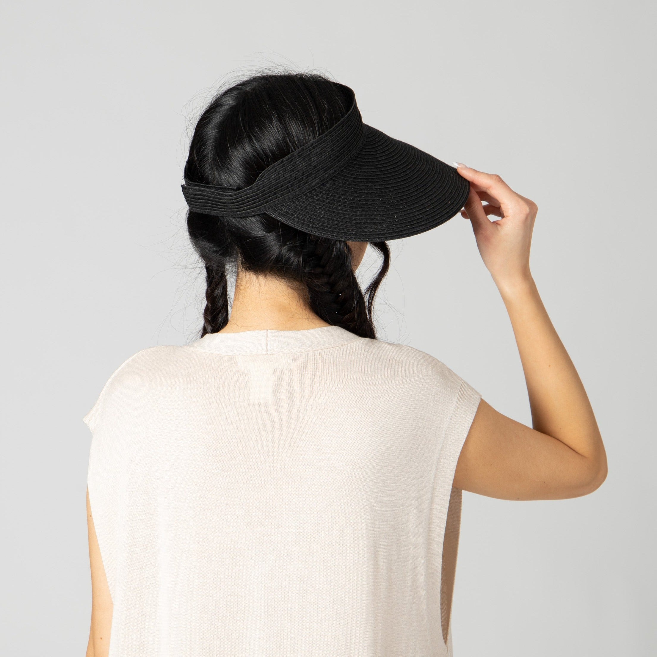 San Diego Hat Company Visor Women's Ultrabraid Large Bill Visor Cheeky British Style