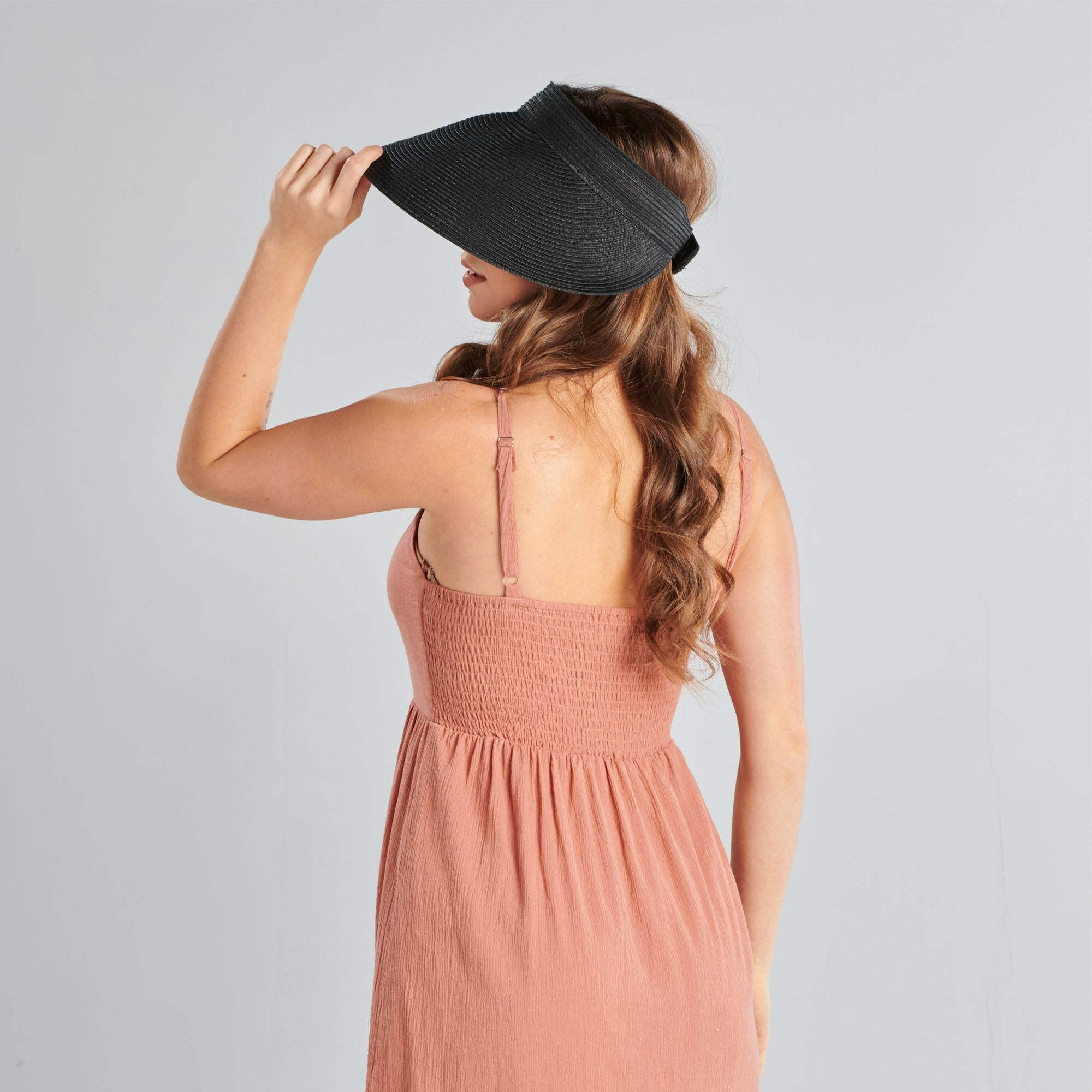 San Diego Hat Company Visor Women's Ultrabraid Large Bill Visor Cheeky British Style