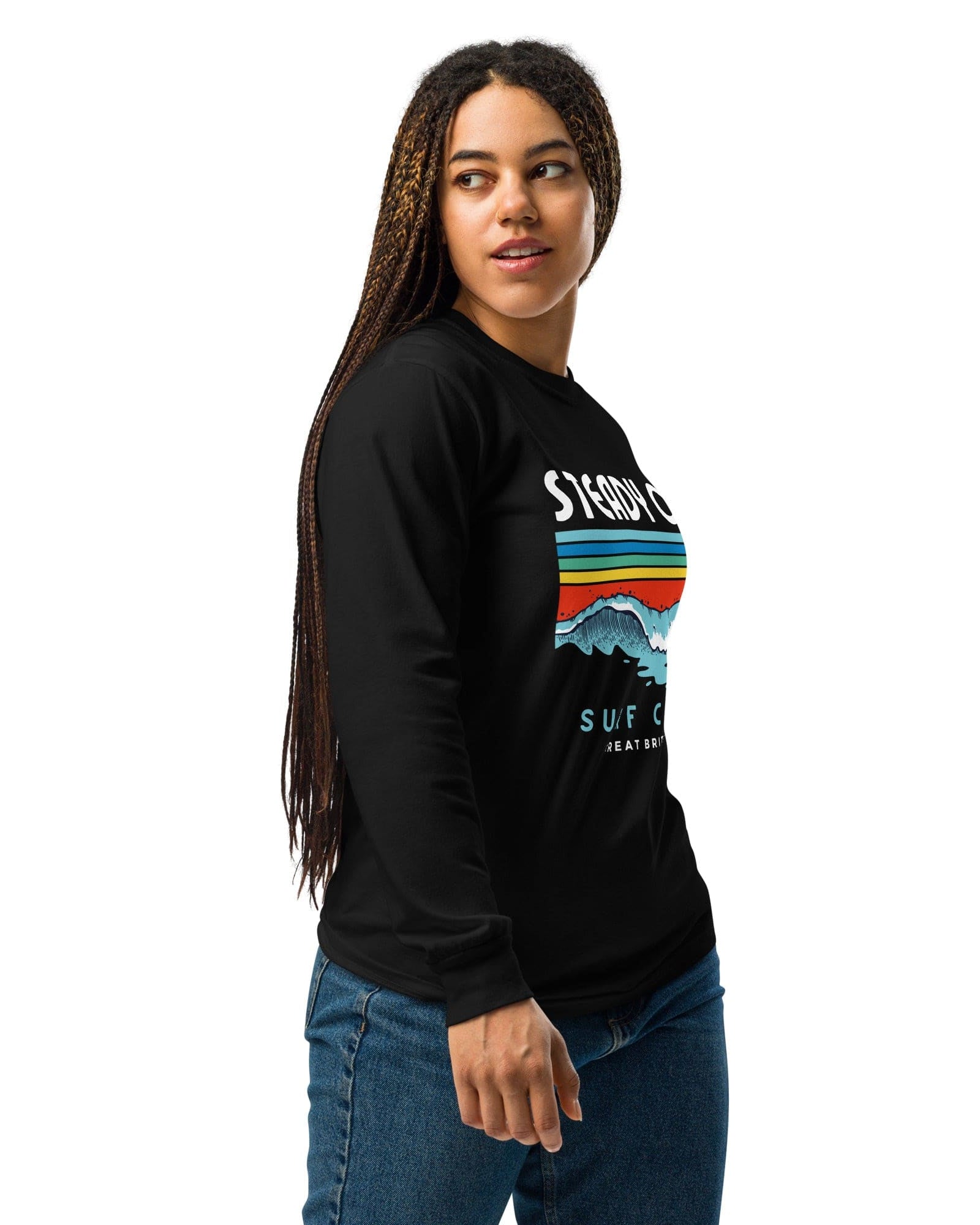 Steady On Surf Club Great Britain | 70s Wave | Garment-dyed Heavyweight Long-sleeve Shirt.