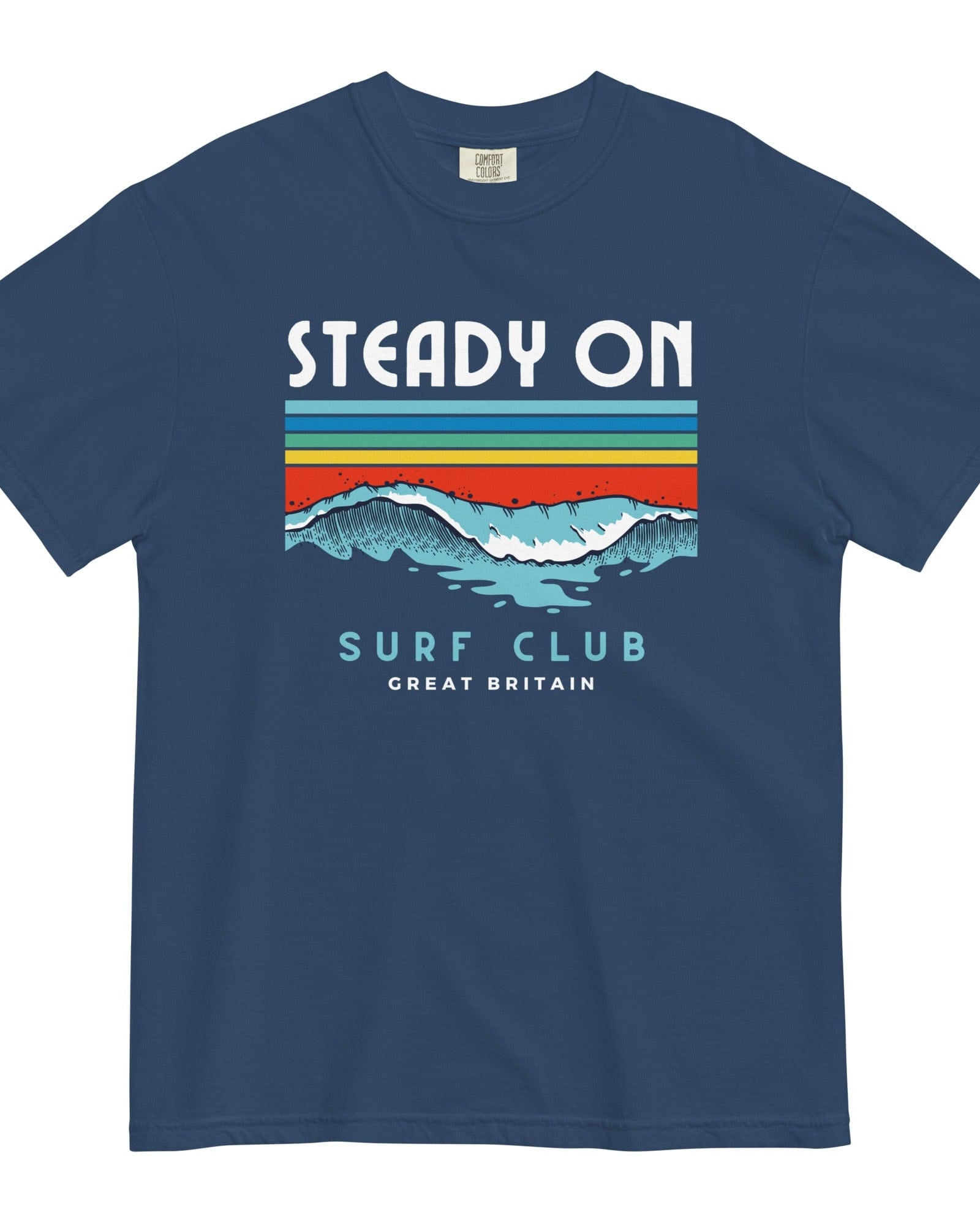 Steady On Surf Club Great Britain | Big Wave | Garment-dyed Heavyweight T-shirt.