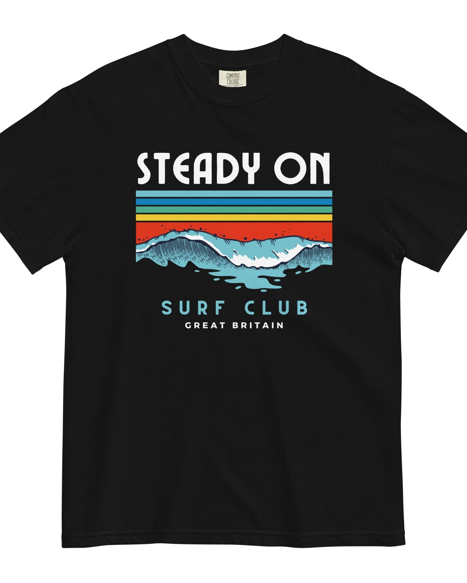 Steady On Surf Club Great Britain | Big Wave | Garment-dyed Heavyweight T-shirt.