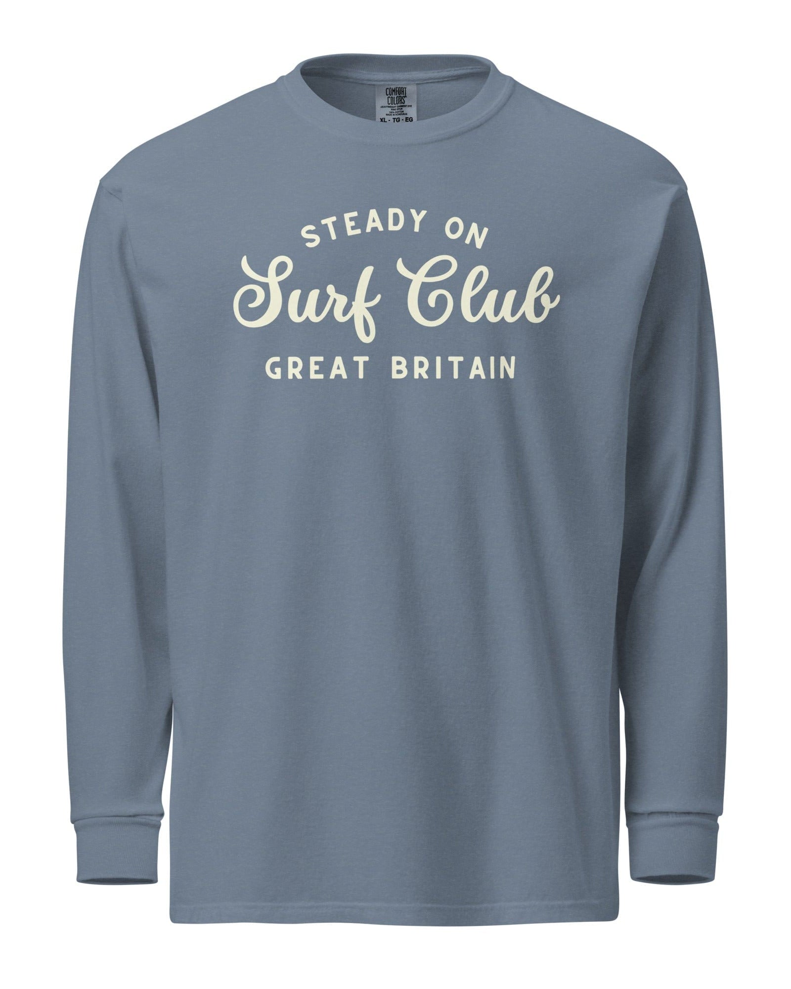 Steady On Surf Club Great Britain | Curl | Garment-dyed Heavyweight Long-sleeve Shirt.