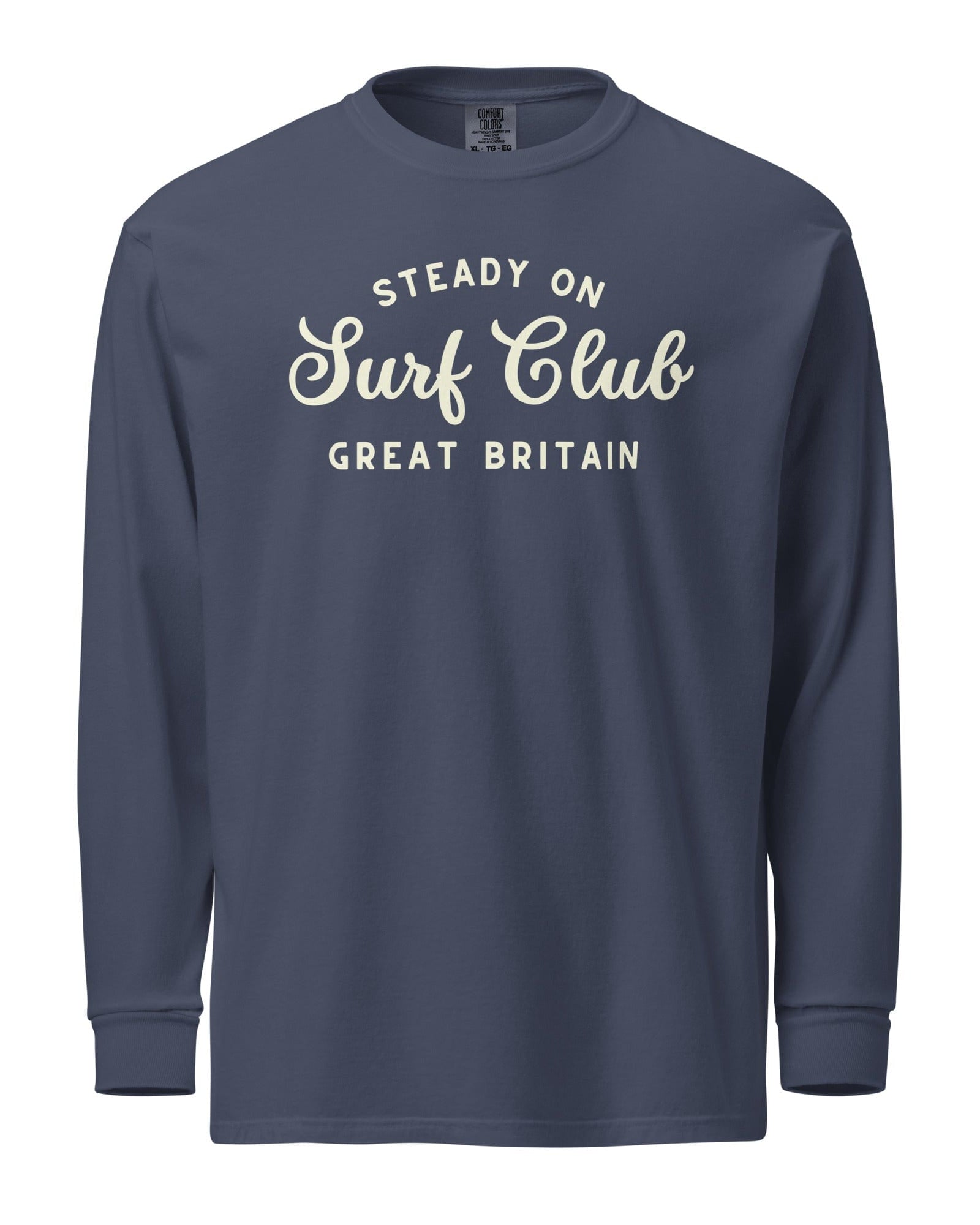 Steady On Surf Club Great Britain | Curl | Garment-dyed Heavyweight Long-sleeve Shirt.