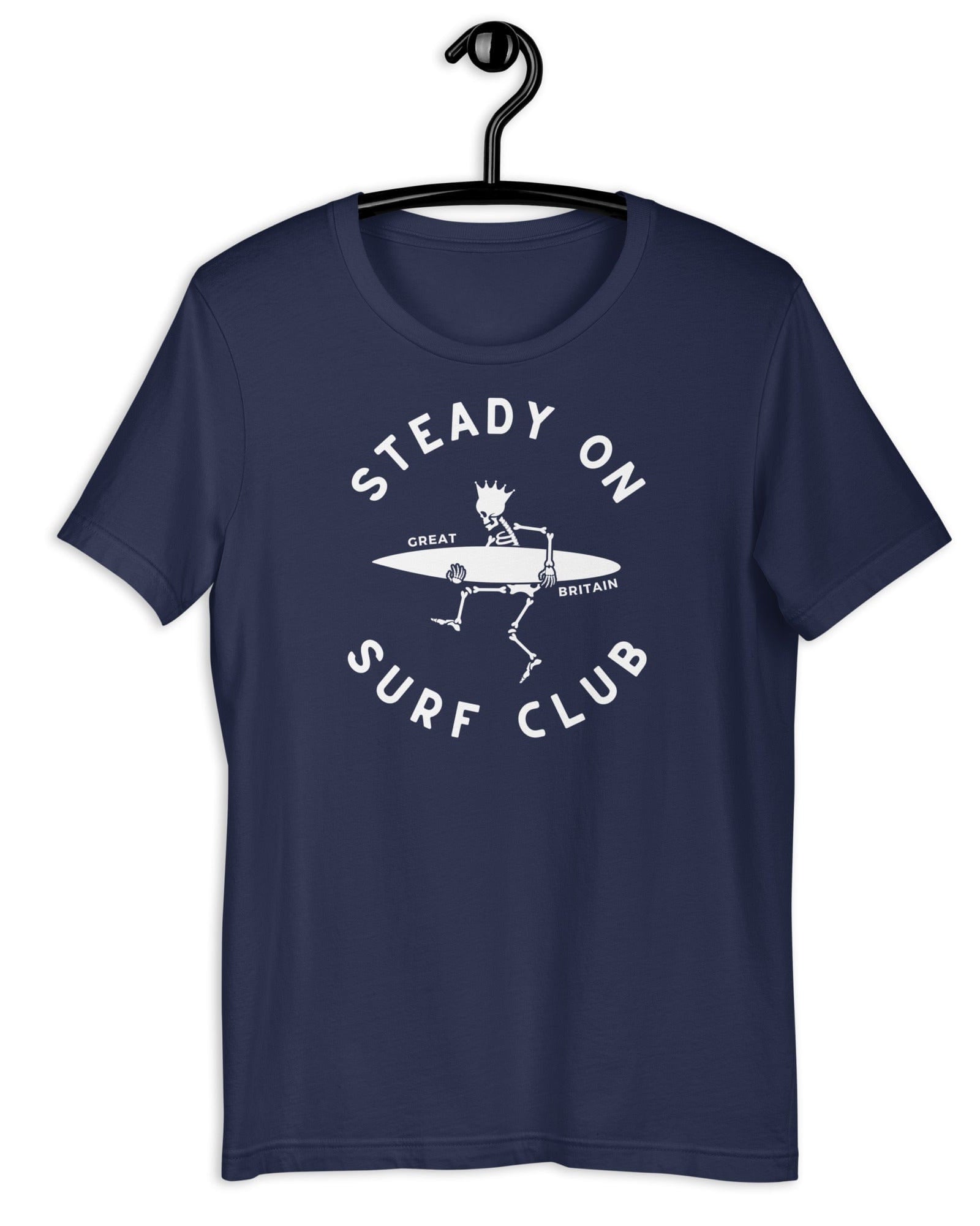 Steady On Surf Club Great Britain | Skeleton Surf King T-shirt.