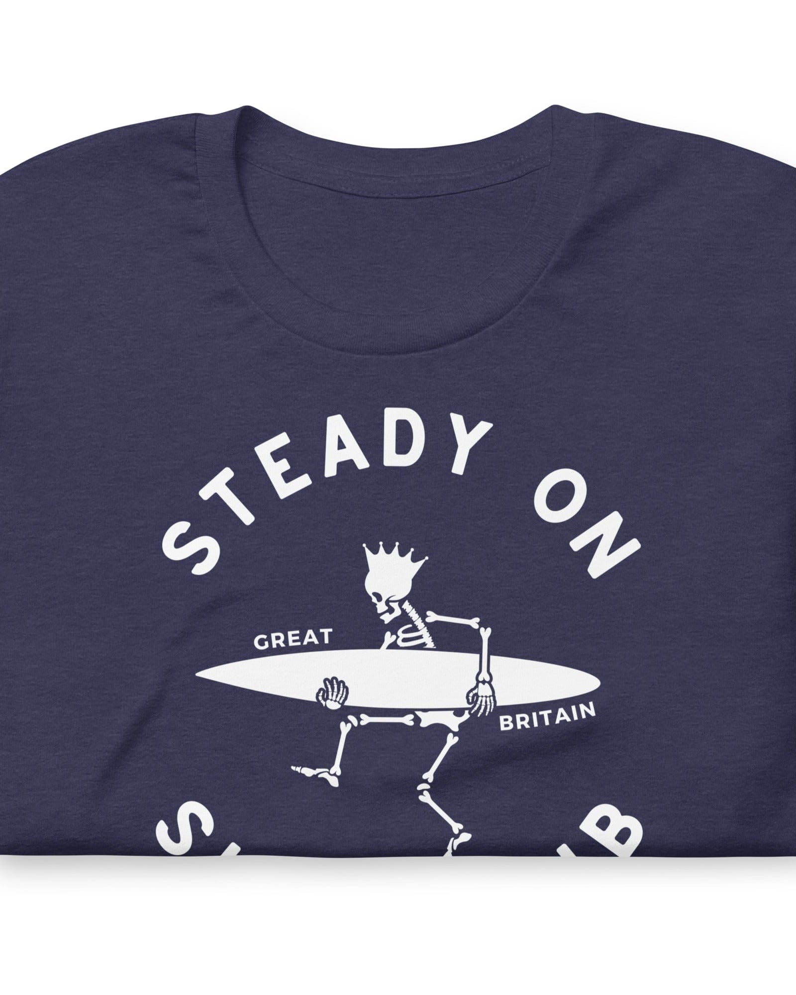 Steady On Surf Club Great Britain | Skeleton Surf King T-shirt.