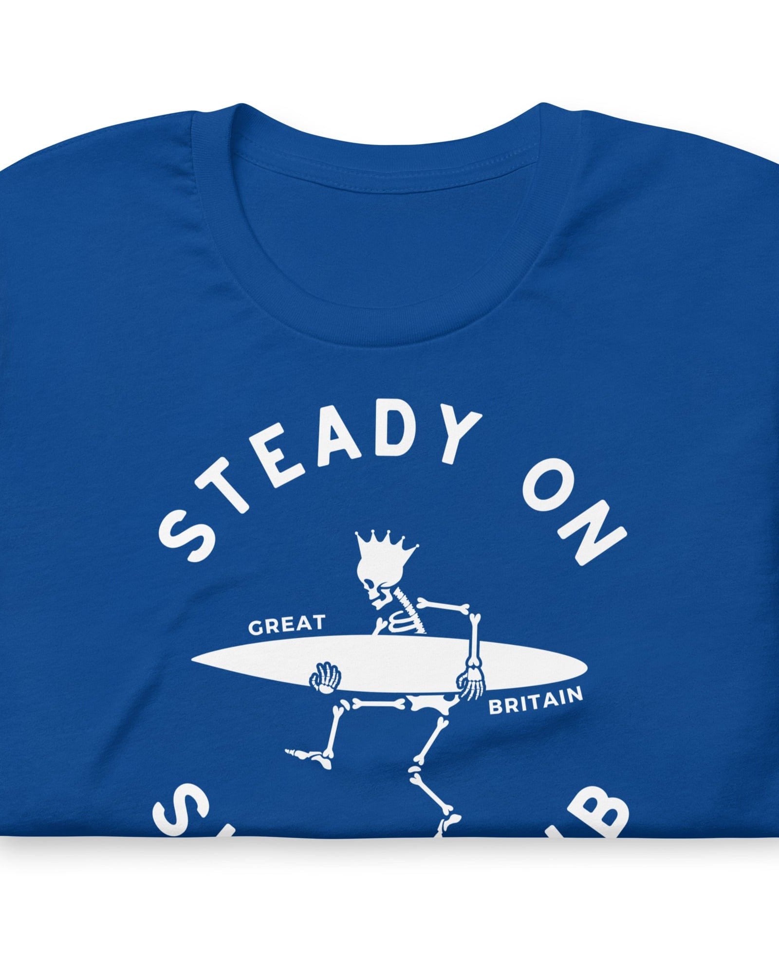 Steady On Surf Club Great Britain | Skeleton Surf King T-shirt.