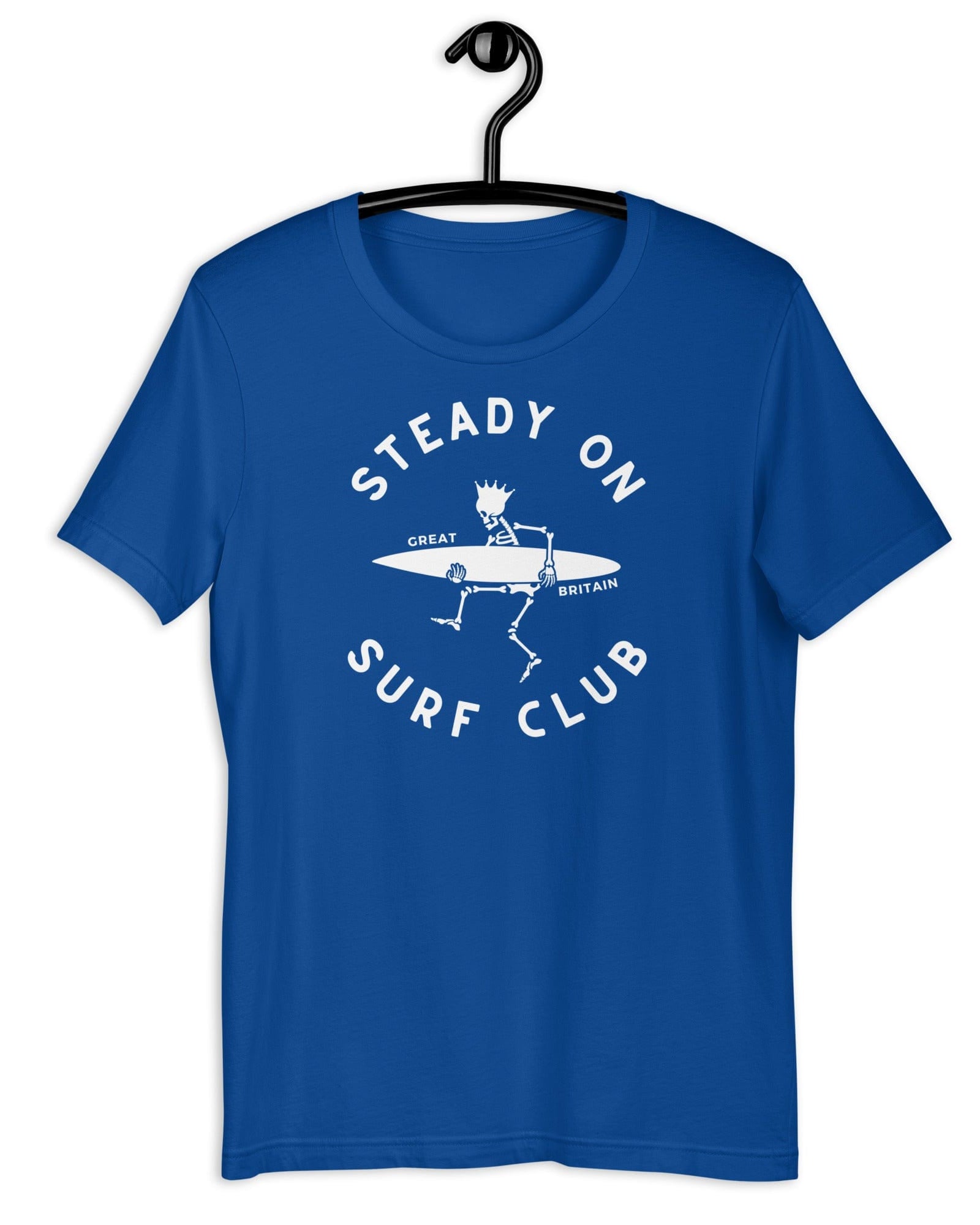 Steady On Surf Club Great Britain | Skeleton Surf King T-shirt.