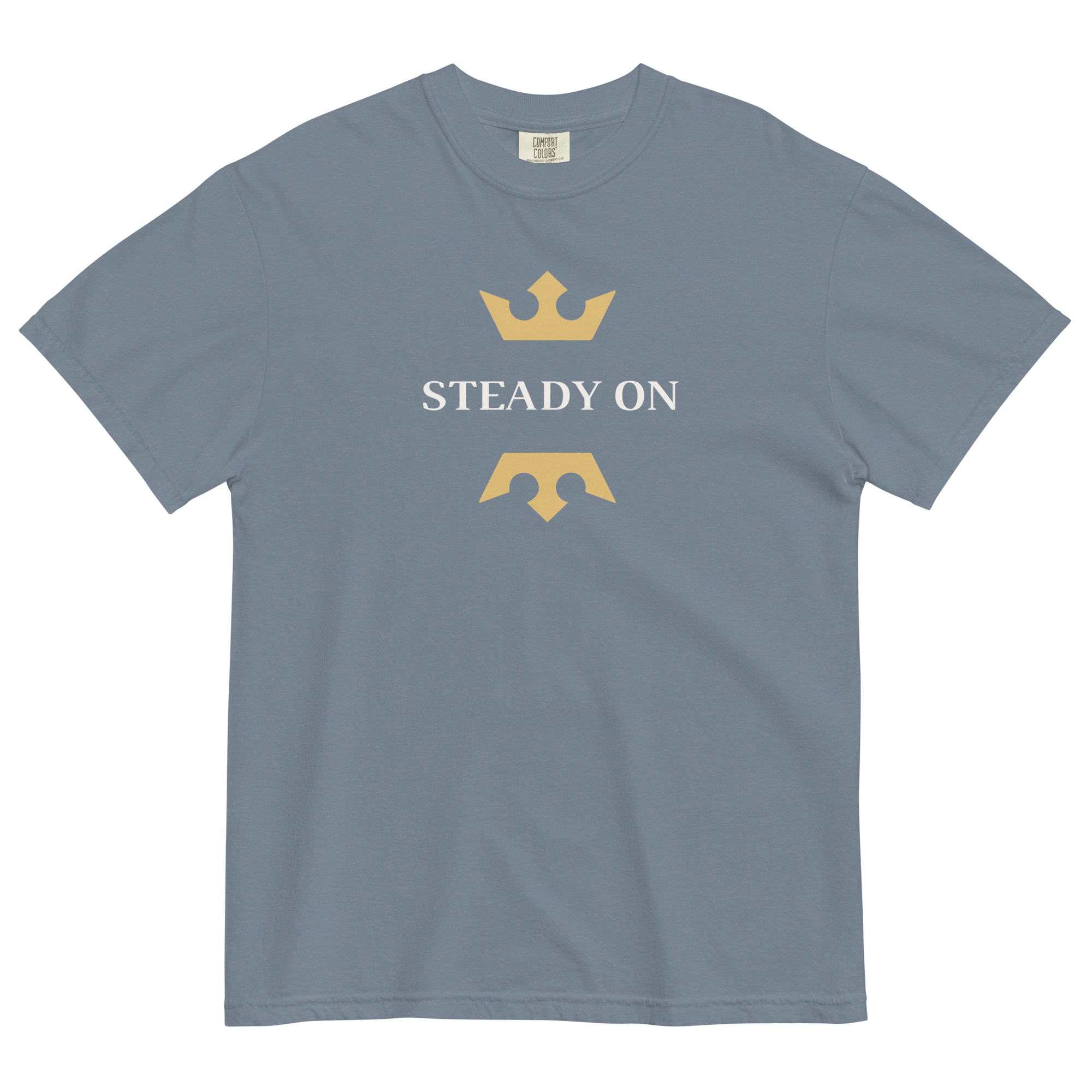 Steady On T-shirt | Garment-dyed Heavyweight Cotton Blue Jean / S Shirts & Tops Jolly & Goode