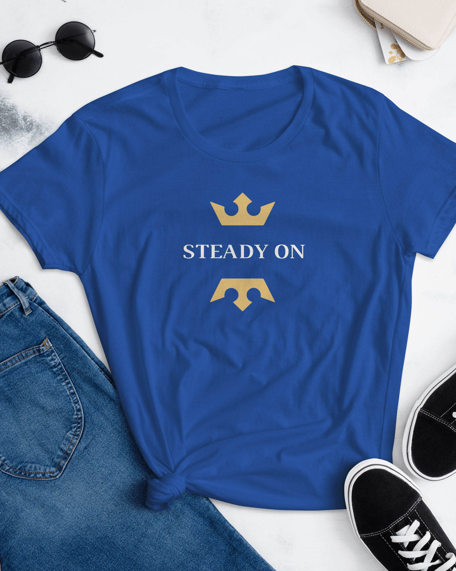 Steady On | Women's T-shirt Royal Blue / S Women's Shirts Jolly & Goode