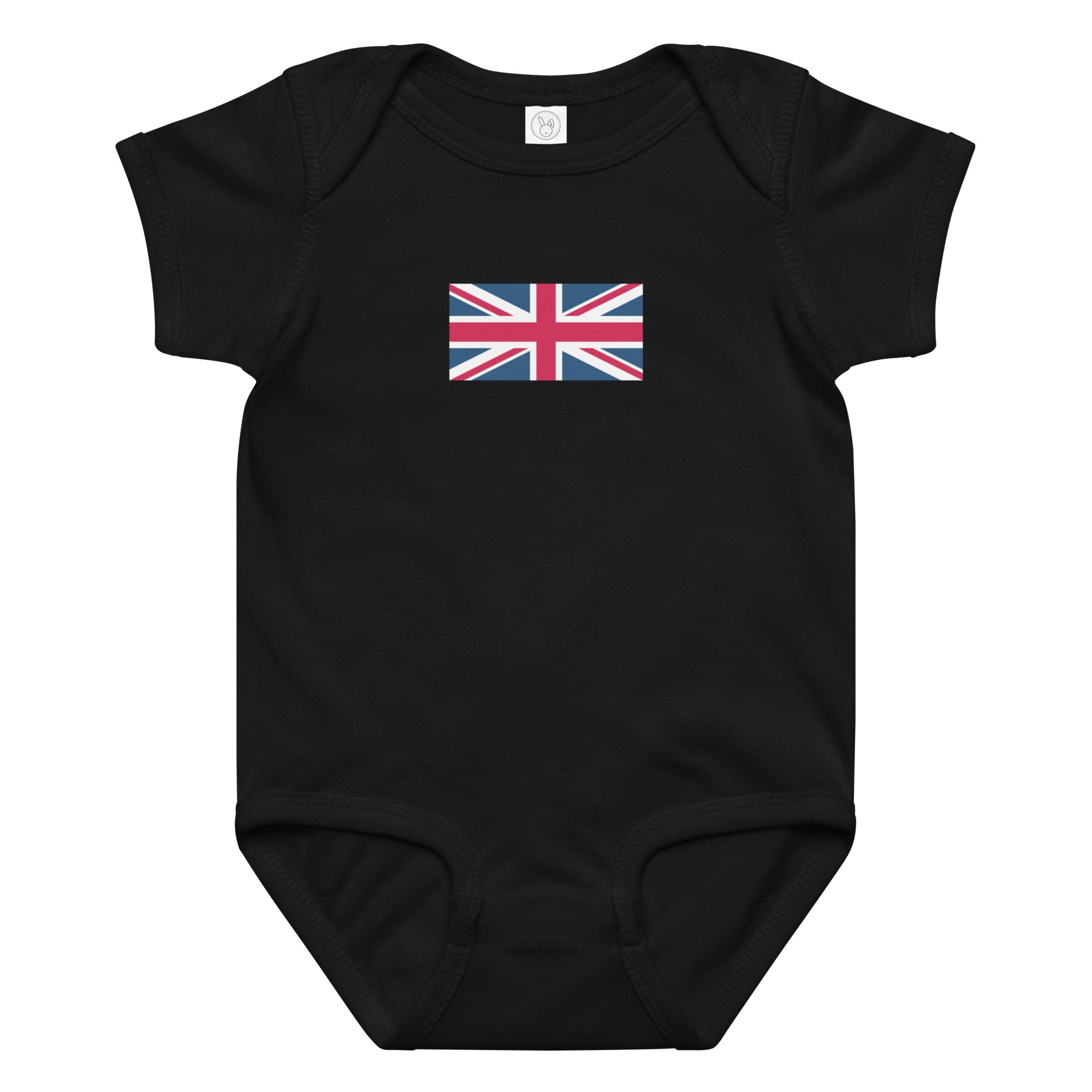 Union Jack Baby Bodysuit Onesie | 100% combed cotton jersey.