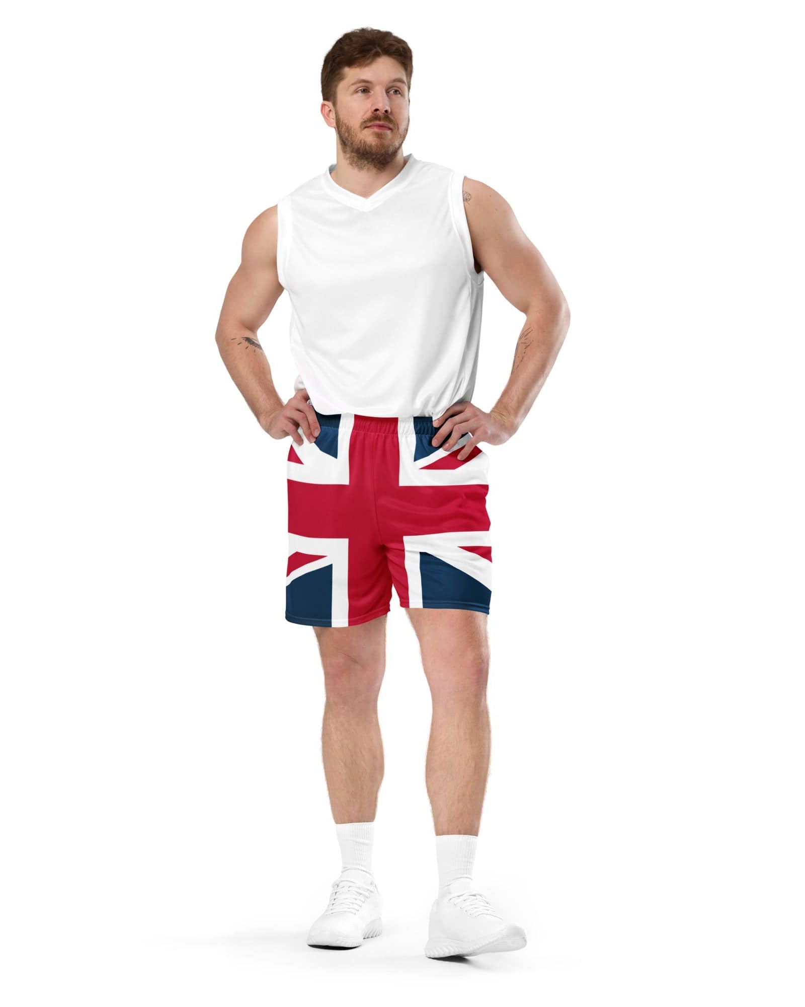 Union Jack Shorts | Mesh Fabric | Pockets | Unisex Fit.