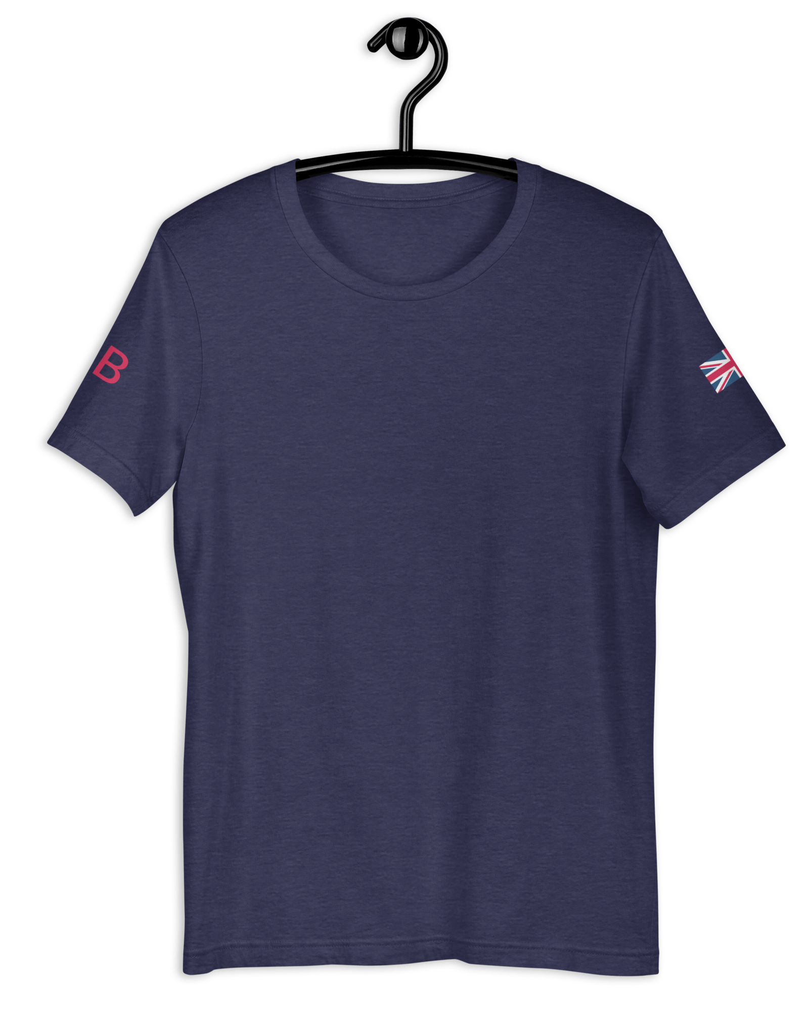 Union Jack GB T-shirt | Both Sleeves | Unisex Fit Heather Midnight Navy / XS Shirts & Tops Jolly & Goode