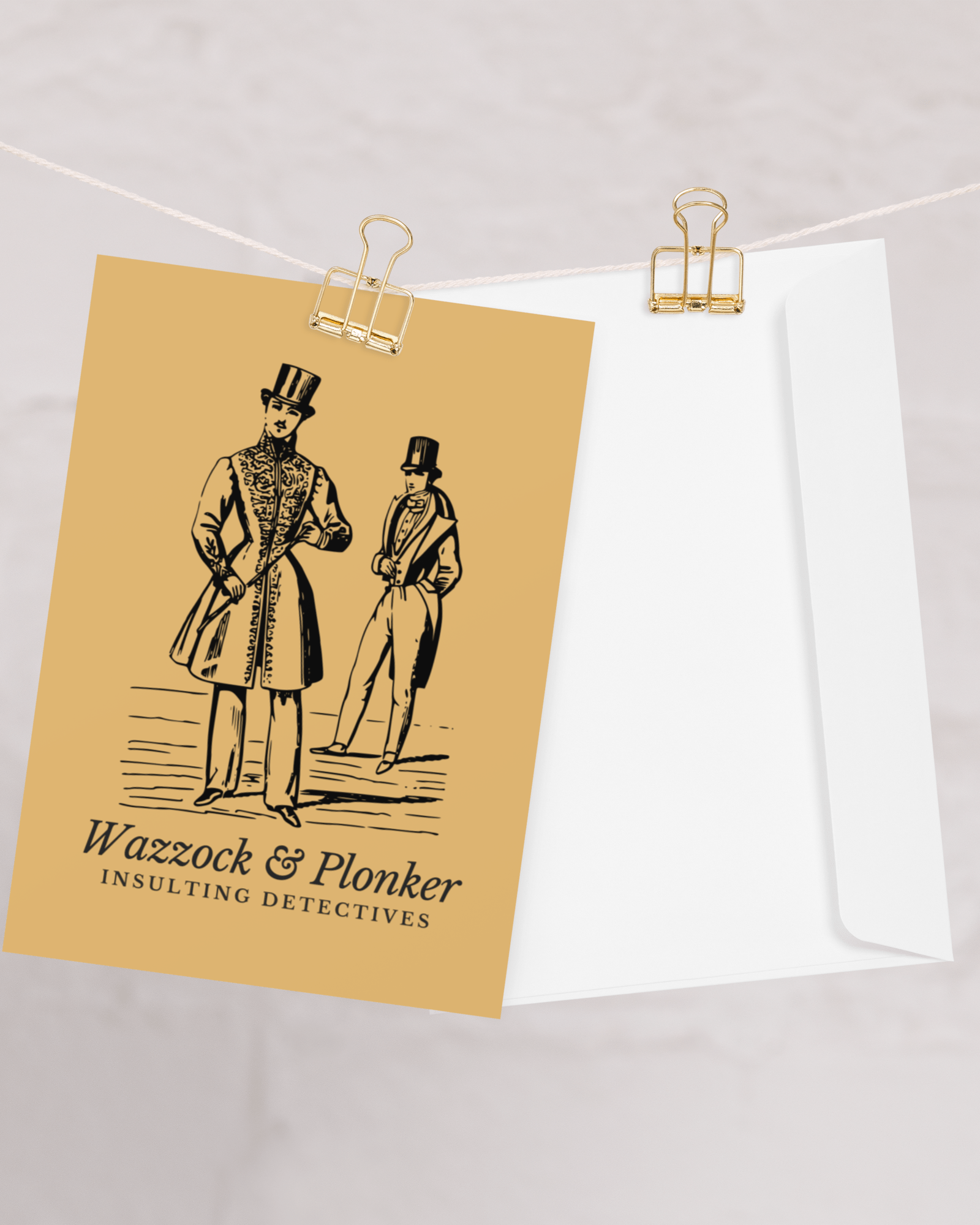 Wazzock & Plonker Insulting Detectives Greeting Card 5″×7″ Greeting & Note Cards Jolly & Goode