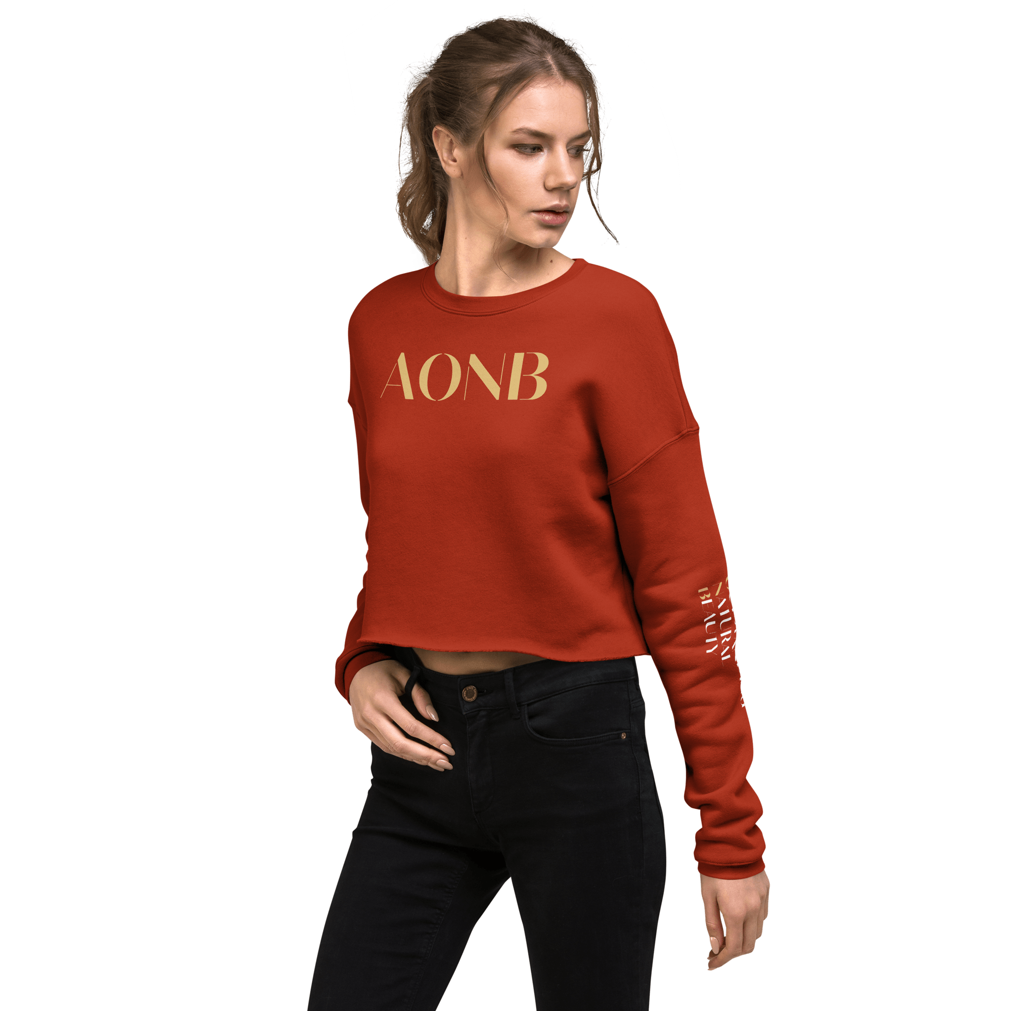 AONB Crop Sweatshirt | Area of Outstanding Natural Beauty Brick / S Crop Sweatshirt Jolly & Goode