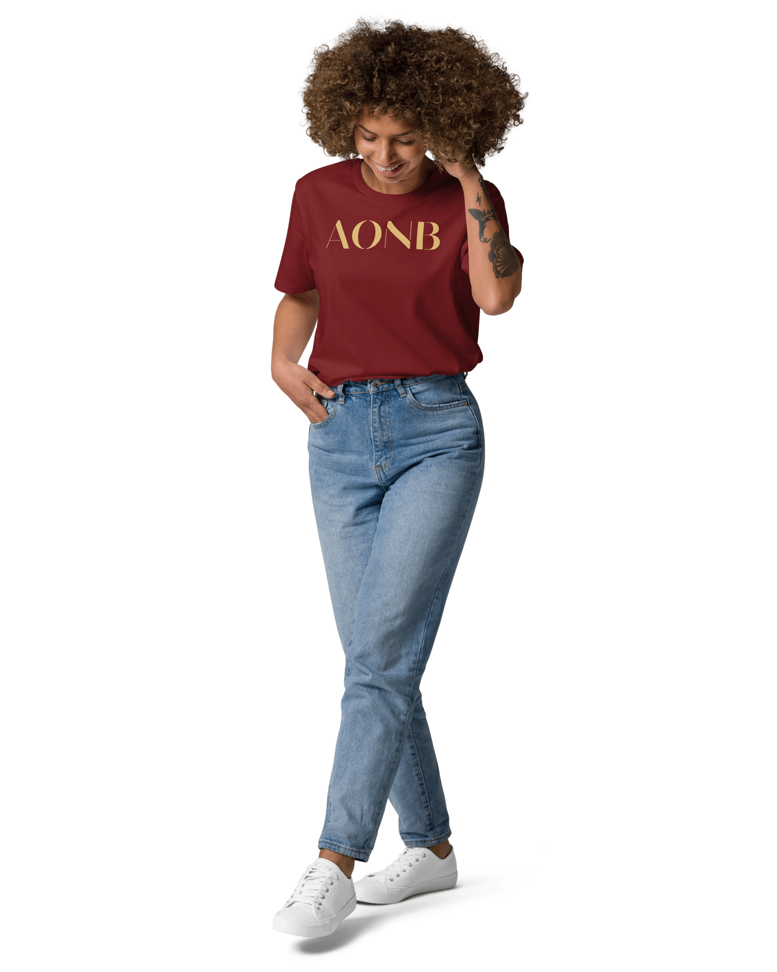 AONB Organic T-shirt | Area of Outstanding Natural Beauty Burgundy / S Shirts & Tops Jolly & Goode