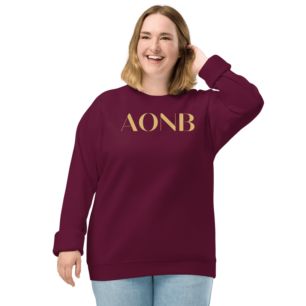 AONB Sweatshirt | Organic Raglan | Area of Outstanding Natural Beauty Burgundy / XS Sweatshirt Jolly & Goode