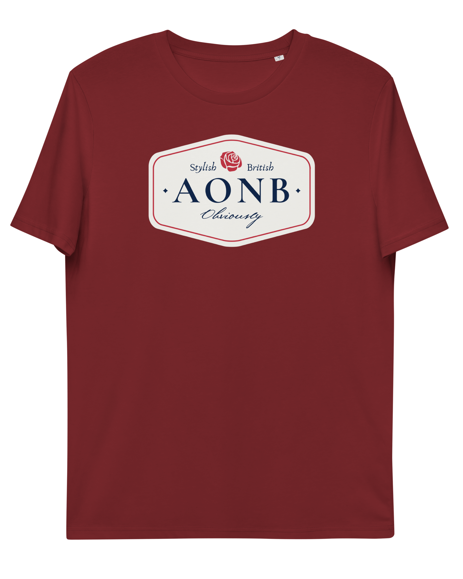 AONB T-shirt | Organic Cotton | Unisex Fit Burgundy / S Shirts & Tops Jolly & Goode