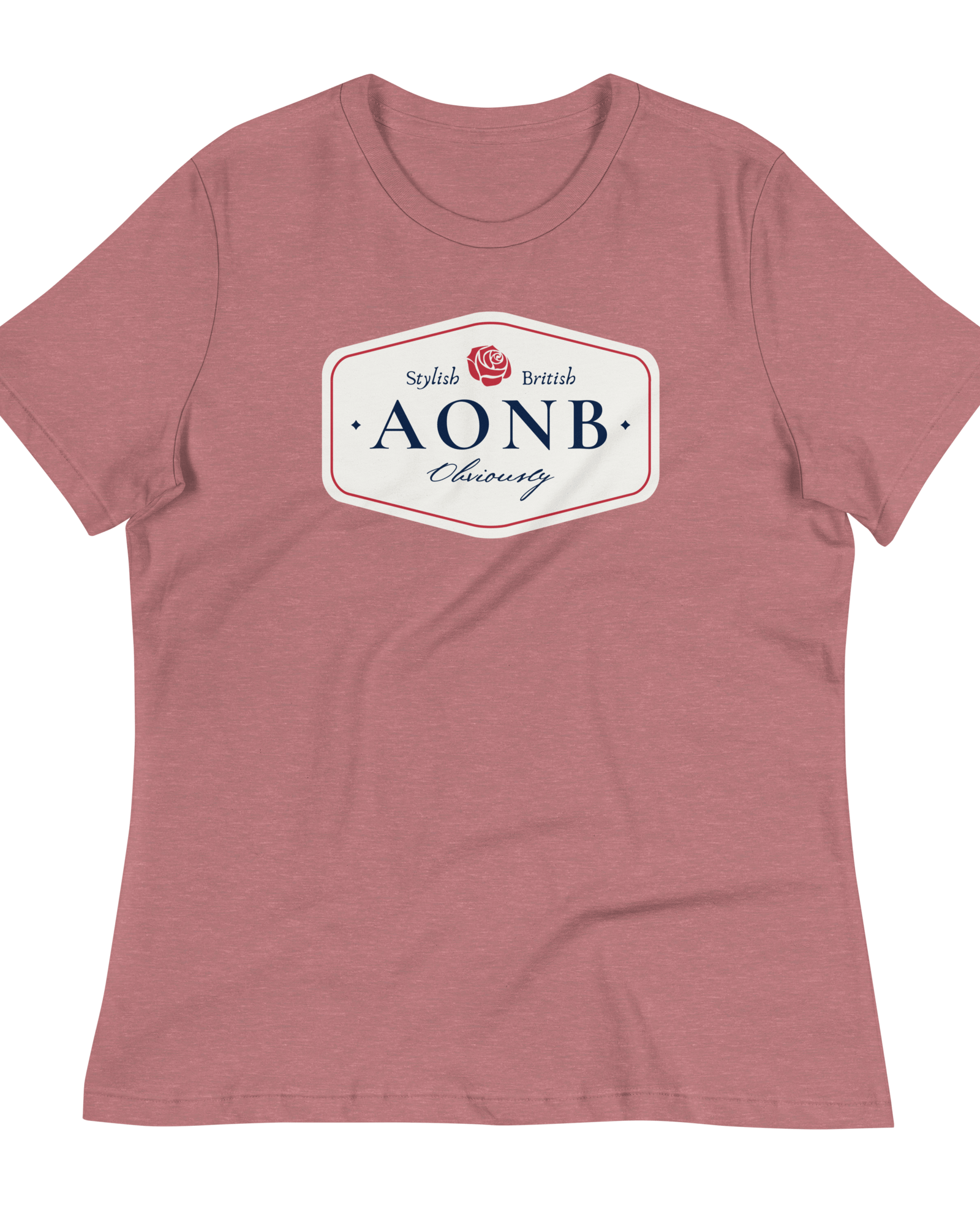 AONB Women's Relaxed T-Shirt | Area of Outstanding Natural Beauty Heather Mauve / S Shirts & Tops Jolly & Goode
