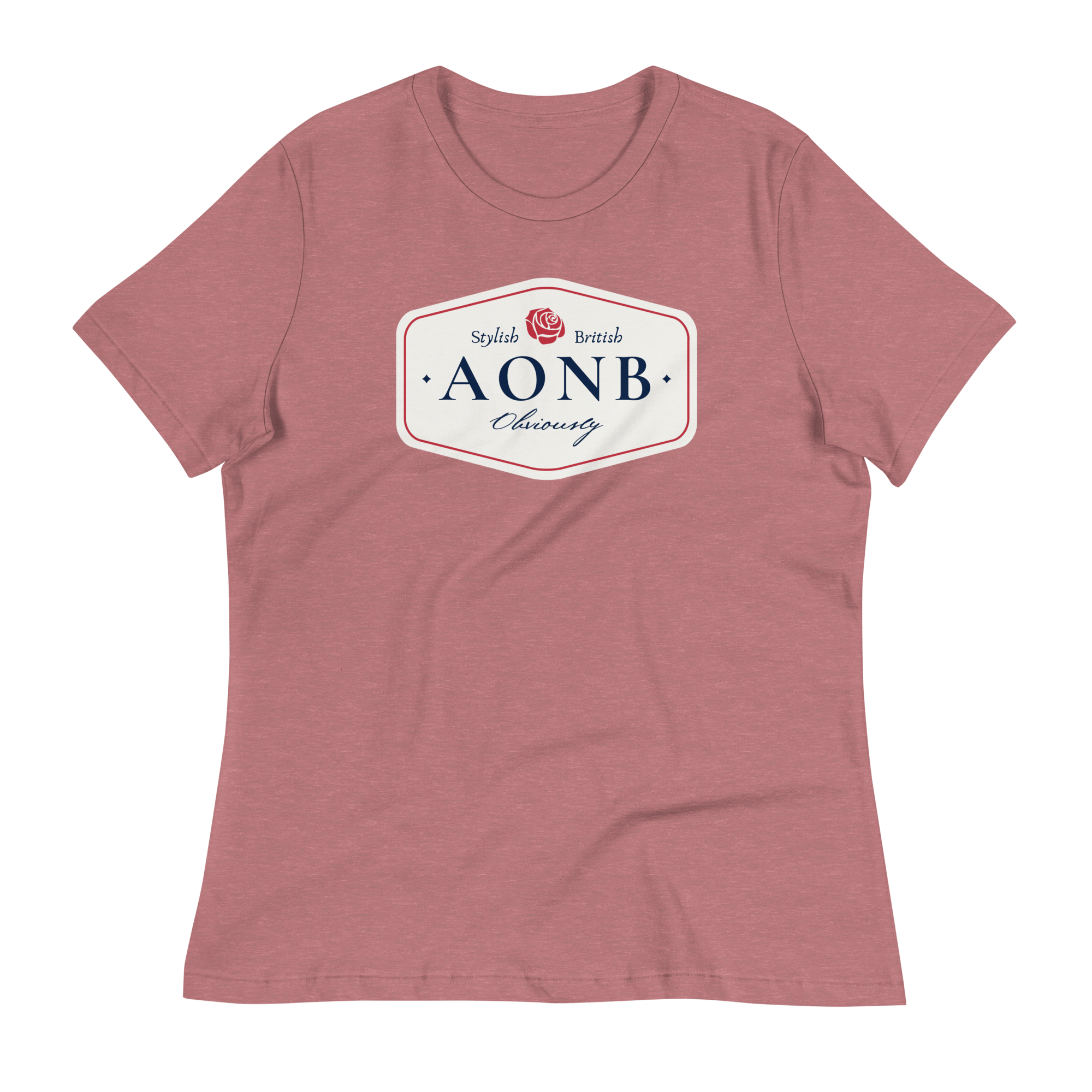 AONB Women's Relaxed T-Shirt | Area of Outstanding Natural Beauty Heather Mauve / S Shirts & Tops Jolly & Goode