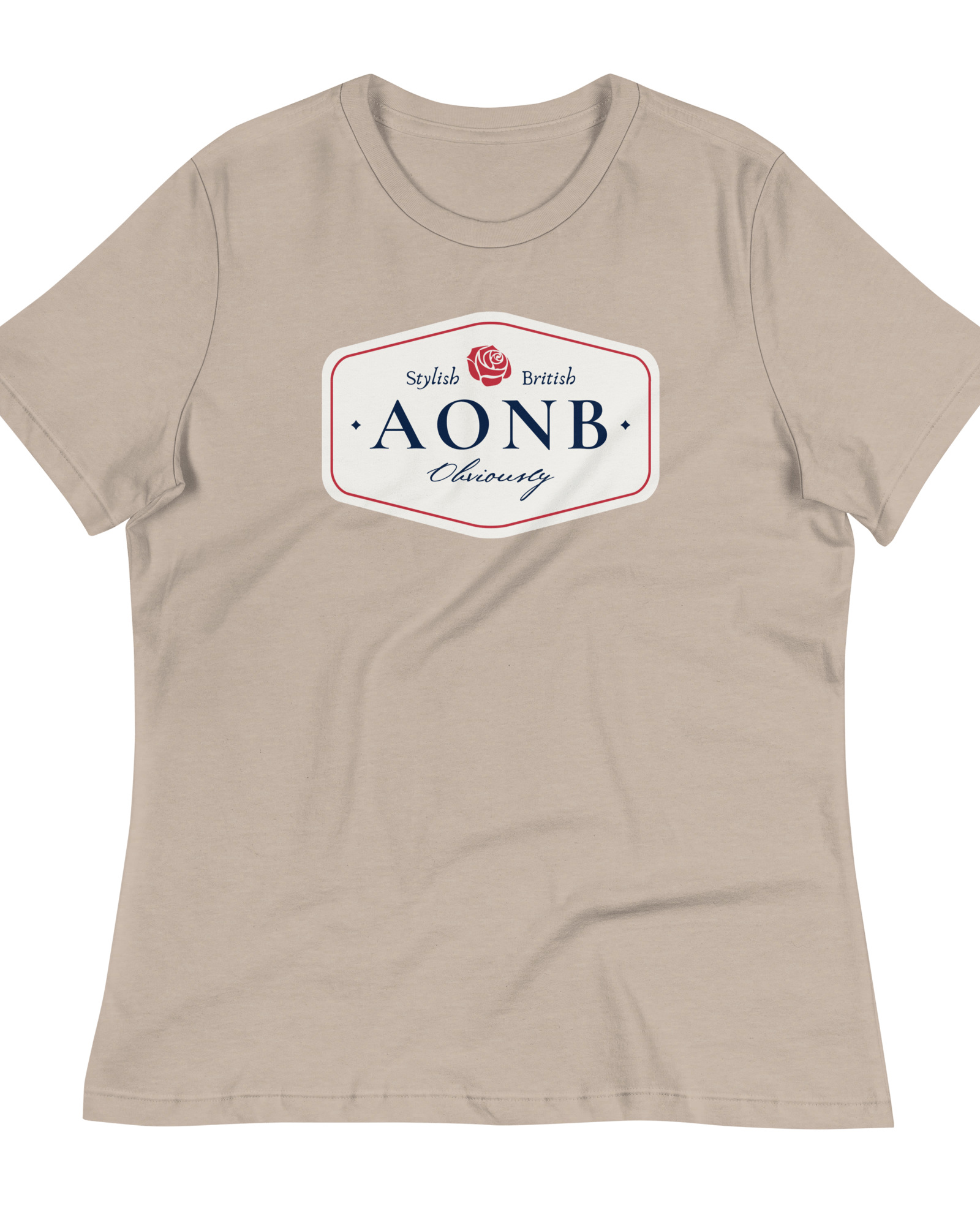 AONB Women's Relaxed T-Shirt | Area of Outstanding Natural Beauty Heather Stone / S Shirts & Tops Jolly & Goode