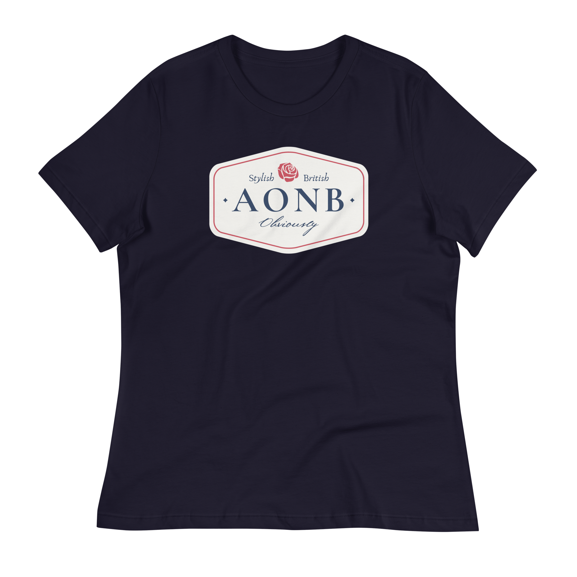 AONB Women's Relaxed T-Shirt | Area of Outstanding Natural Beauty Navy / S Shirts & Tops Jolly & Goode